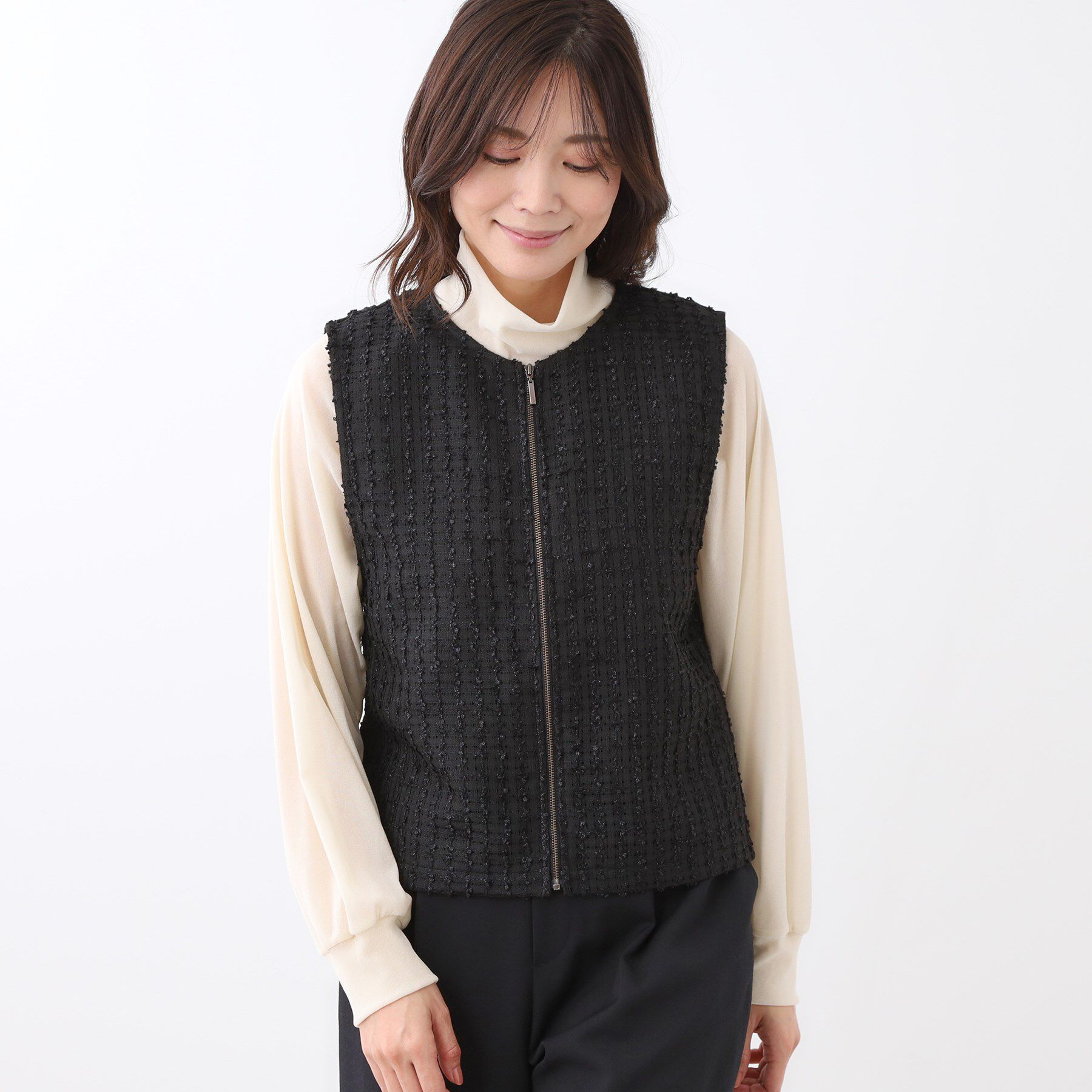 Reflect「【軽い羽織に◎】フロントファスナー開きベスト」|ベスト・ジレ|