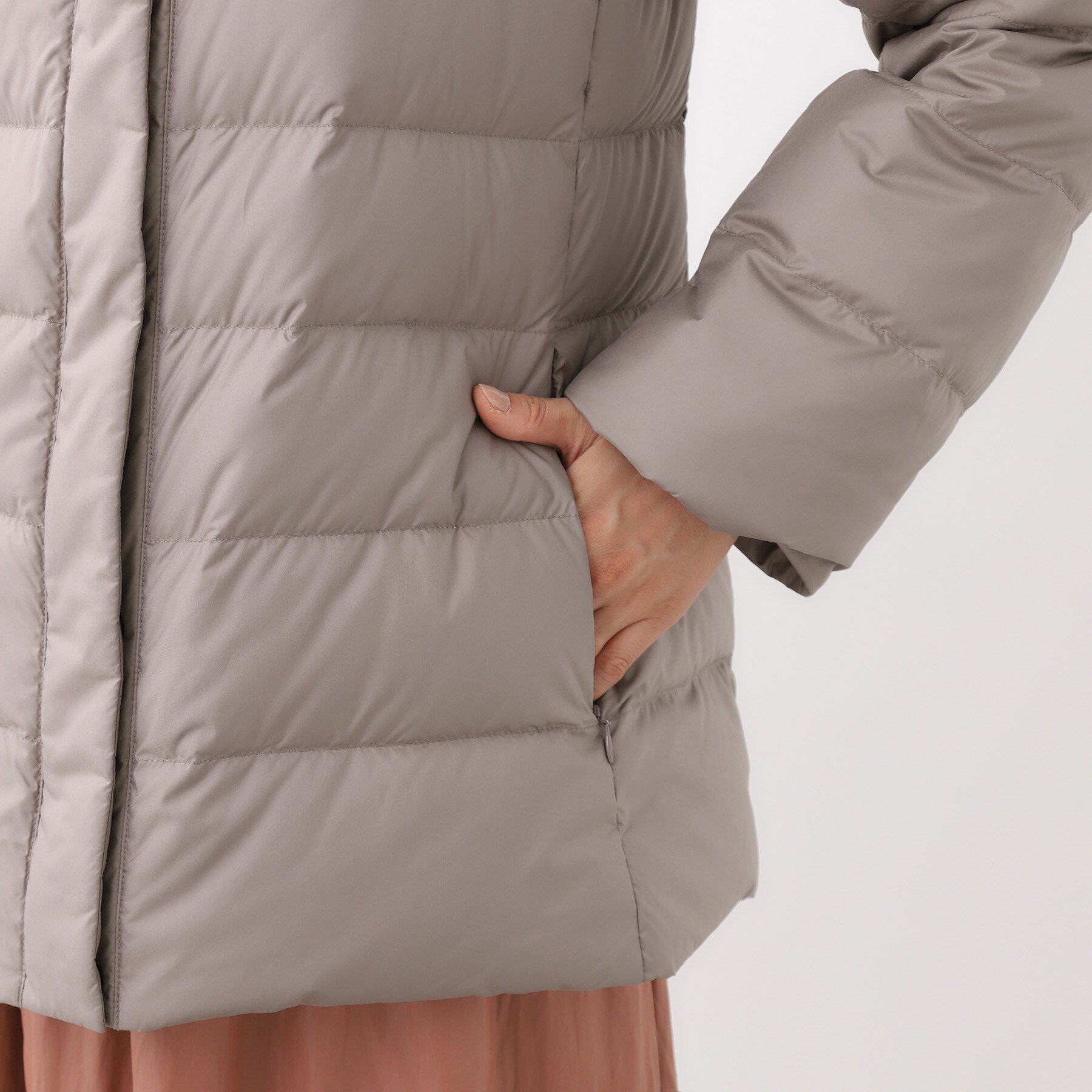 Reflect「【定番人気】フーデッドミドルダウンコート」|ダウン|