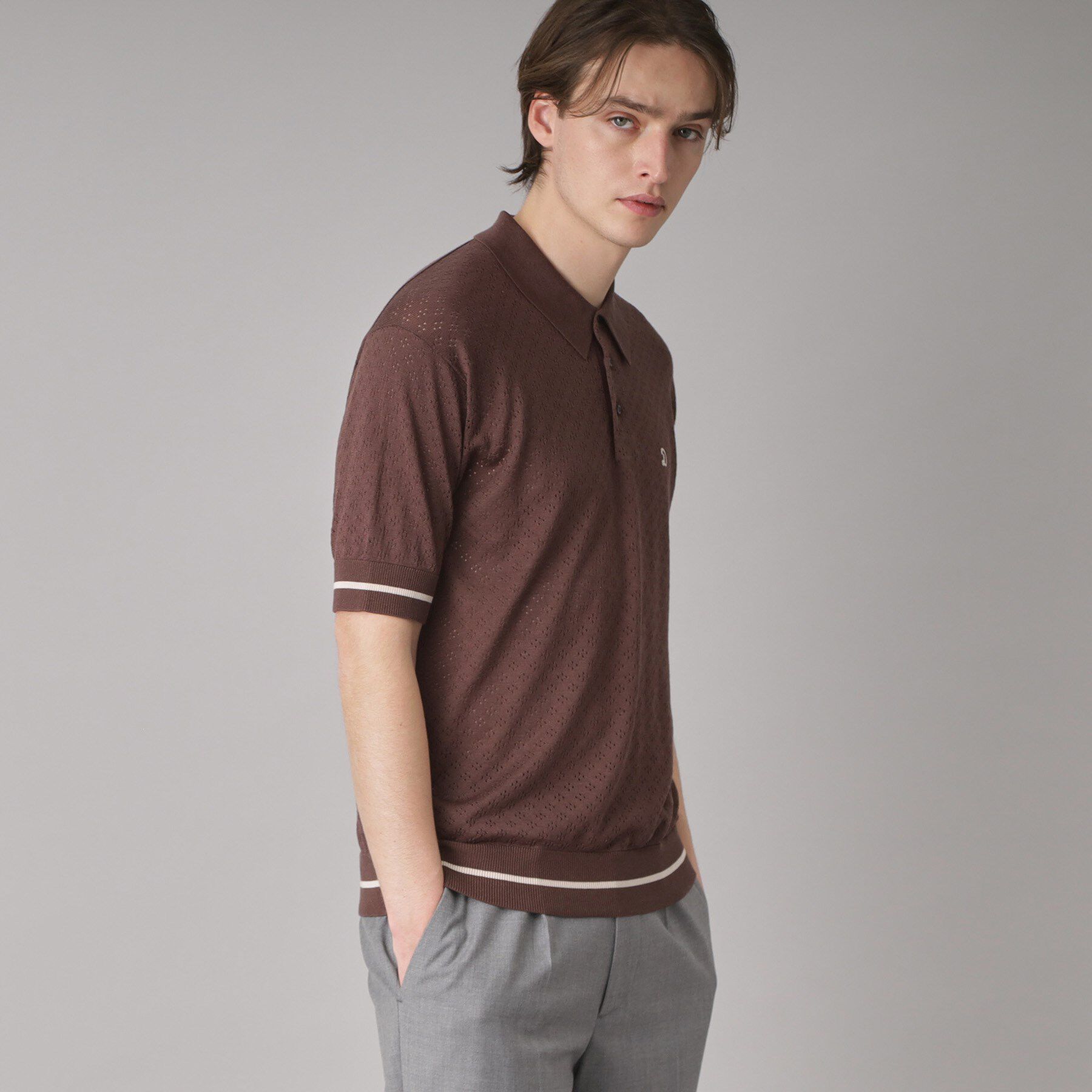 DRESSTERIOR「レースジャカード ニットポロ」|ポロシャツ|