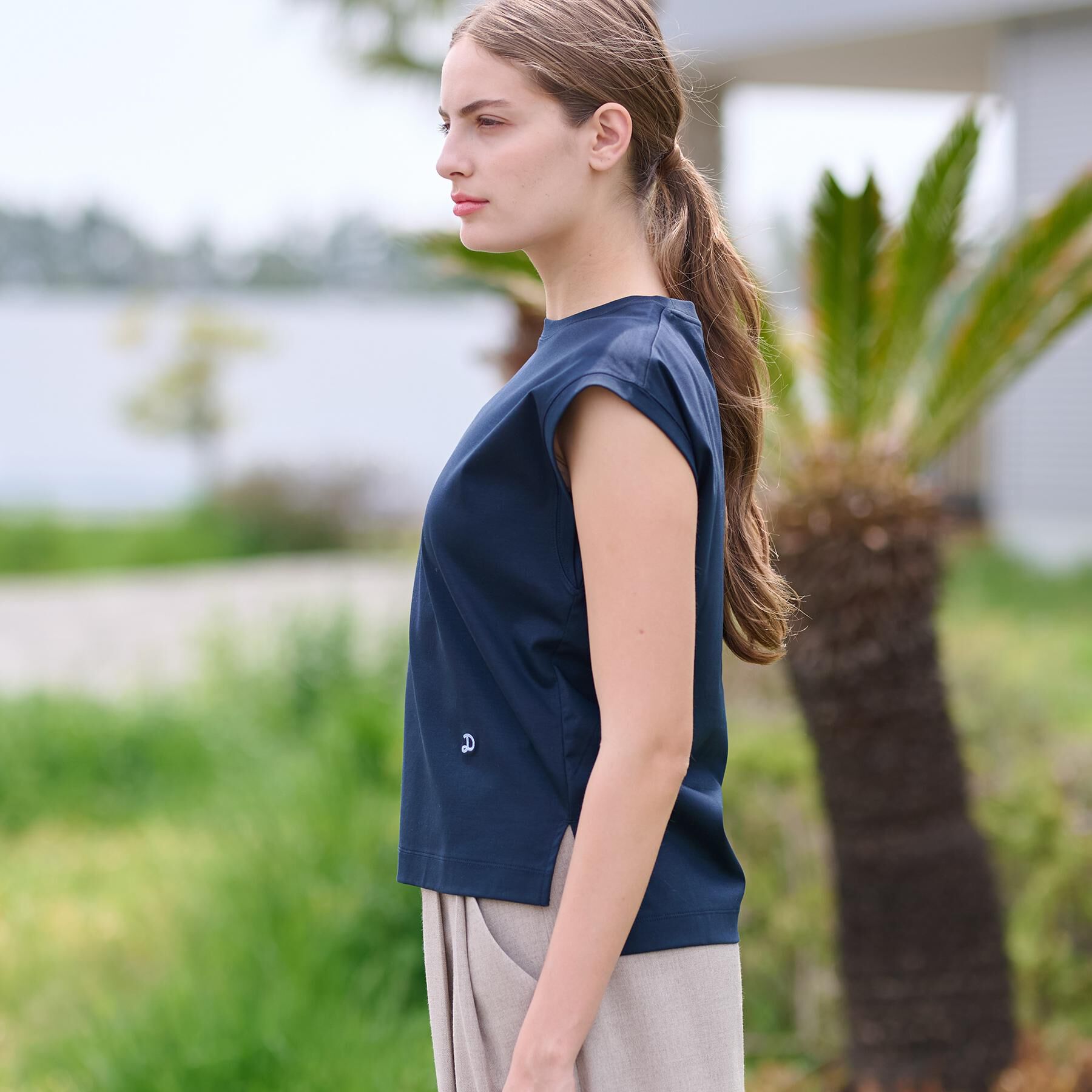 DRESSTERIOR「【接触冷感/抗菌防臭/消臭】アイスクリアコットンフレンチ」|Tシャツ・カットソー|