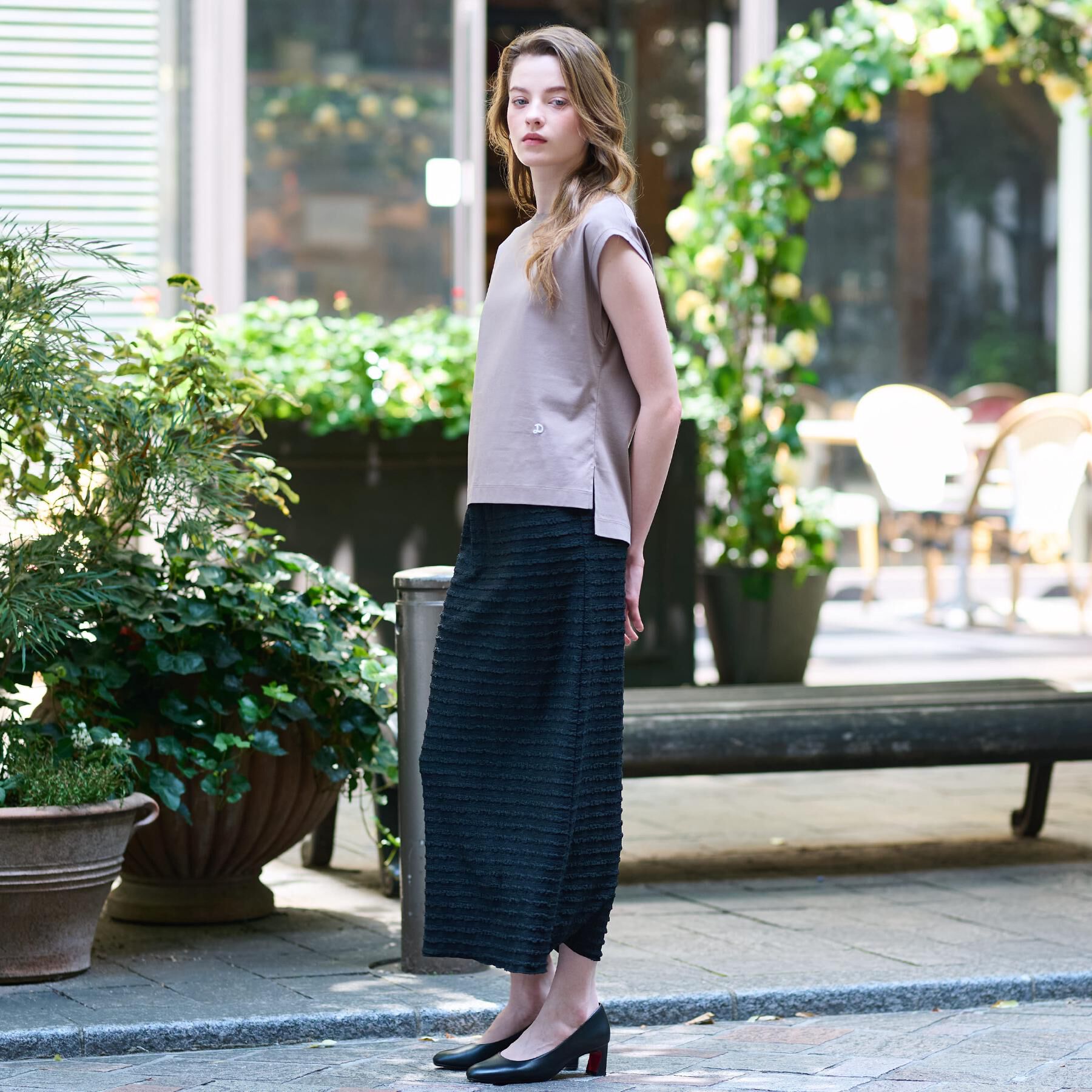 DRESSTERIOR「【接触冷感/抗菌防臭/消臭】アイスクリアコットンフレンチ」|Tシャツ・カットソー|