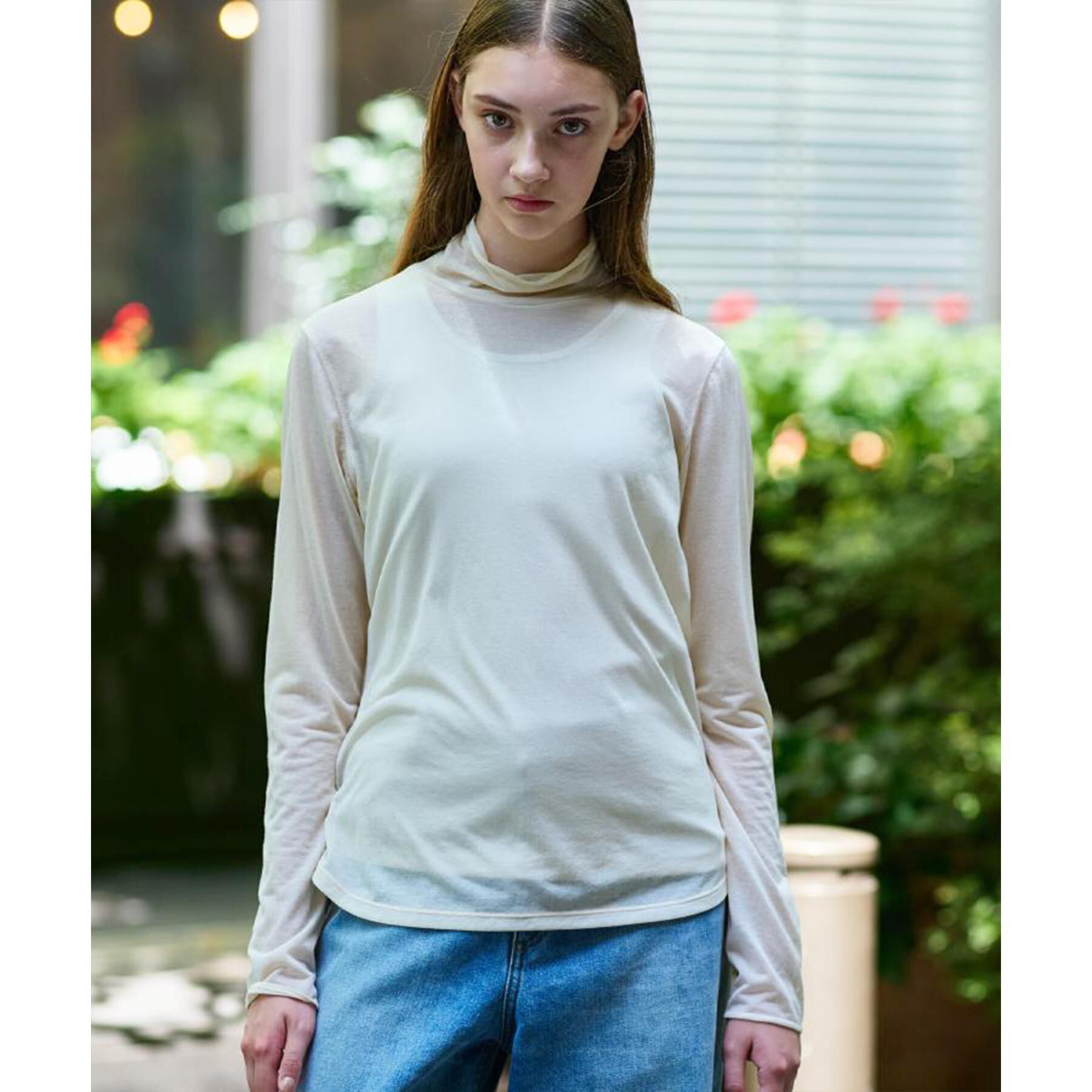 DRESSTERIOR「【シアー素材】シアータートルトップス」|Tシャツ・カットソー|ライトベージュ(05