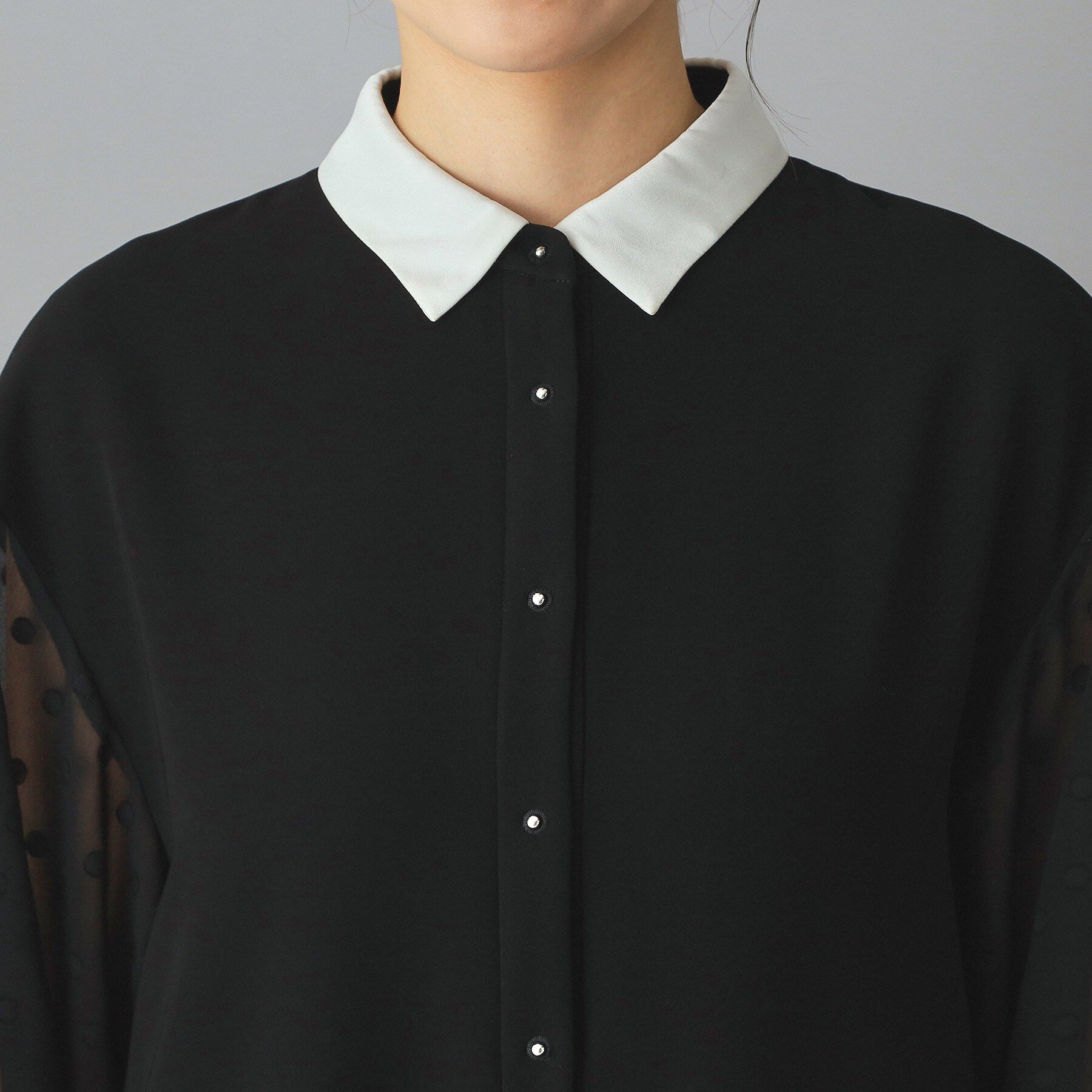 DRESSTERIOR「【ウォッシャブル】ダブルクロスボリュームスリーブミニワンピース」|ワンピース|