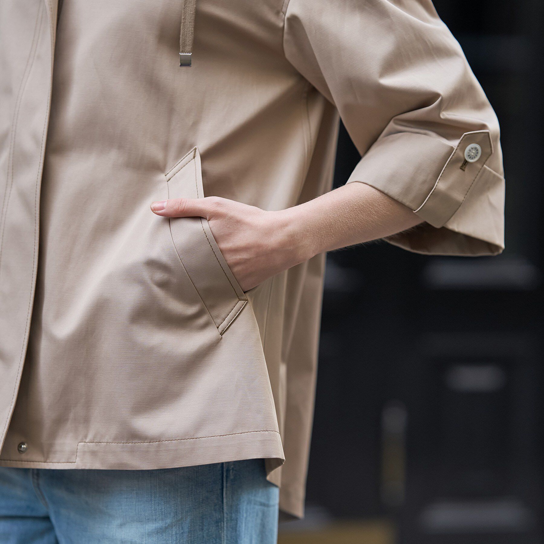 DRESSTERIOR「【ウォッシャブル/撥水素材】Ａライン ショートモッズコート」|ブルゾン・スタジャン|