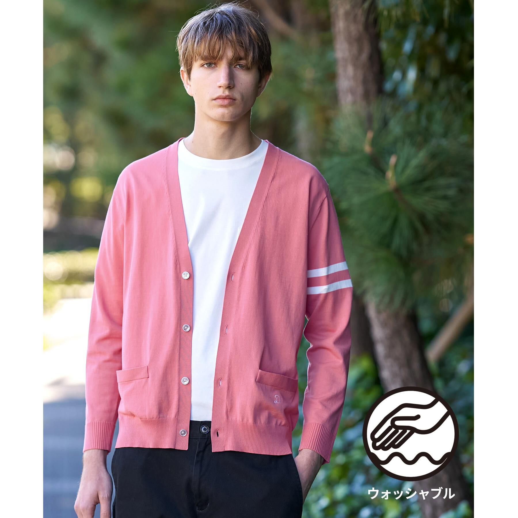 DRESSTERIOR「【ウォッシャブル】コットンシルク ニットカーディガン」|カーディガン|ピンク(072)