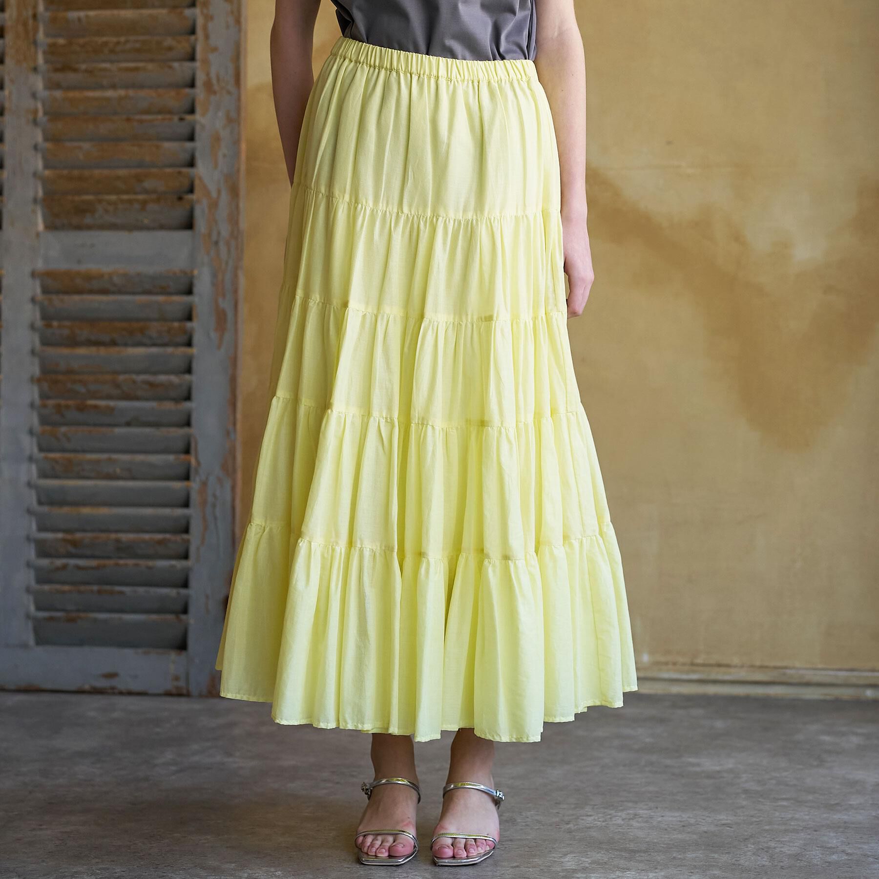 DRESSTERIOR「【再入荷】コットンボイルティアードスカート」|スカート|