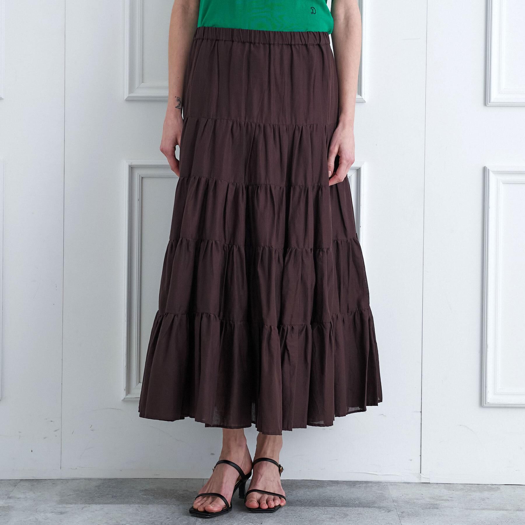 DRESSTERIOR「【再入荷】コットンボイルティアードスカート」|スカート|