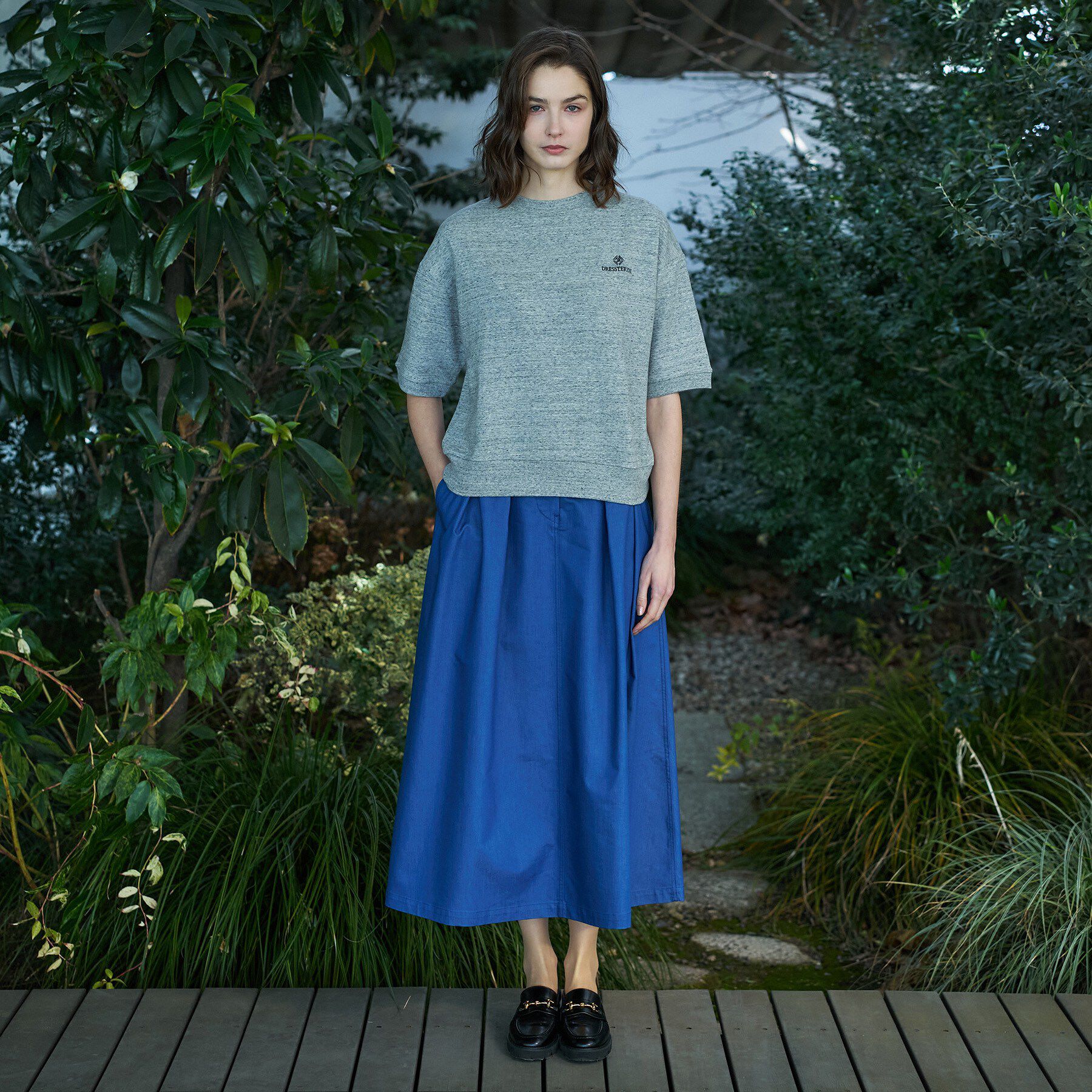 DRESSTERIOR「【セットアップ可/ウォッシャブル】ストレッチ裏毛ハーフスリーブプルオーバー」|Tシャツ・カットソー|