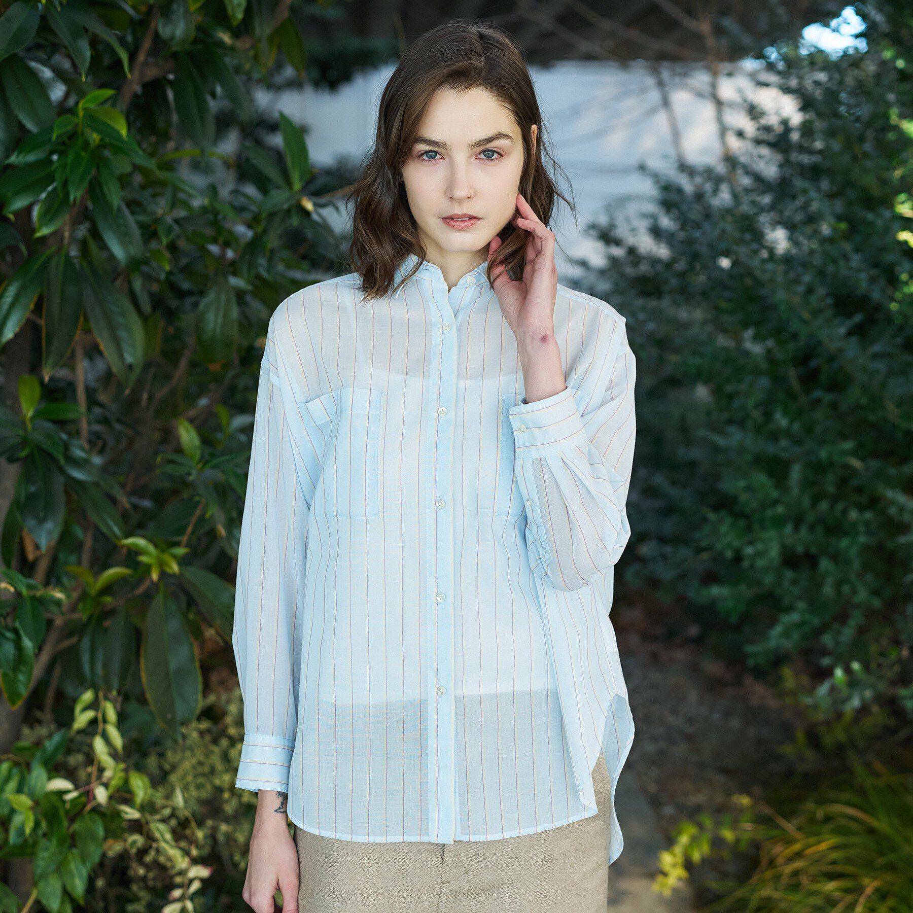 DRESSTERIOR「シアー ストライプシャツ」|シャツ・ブラウス|