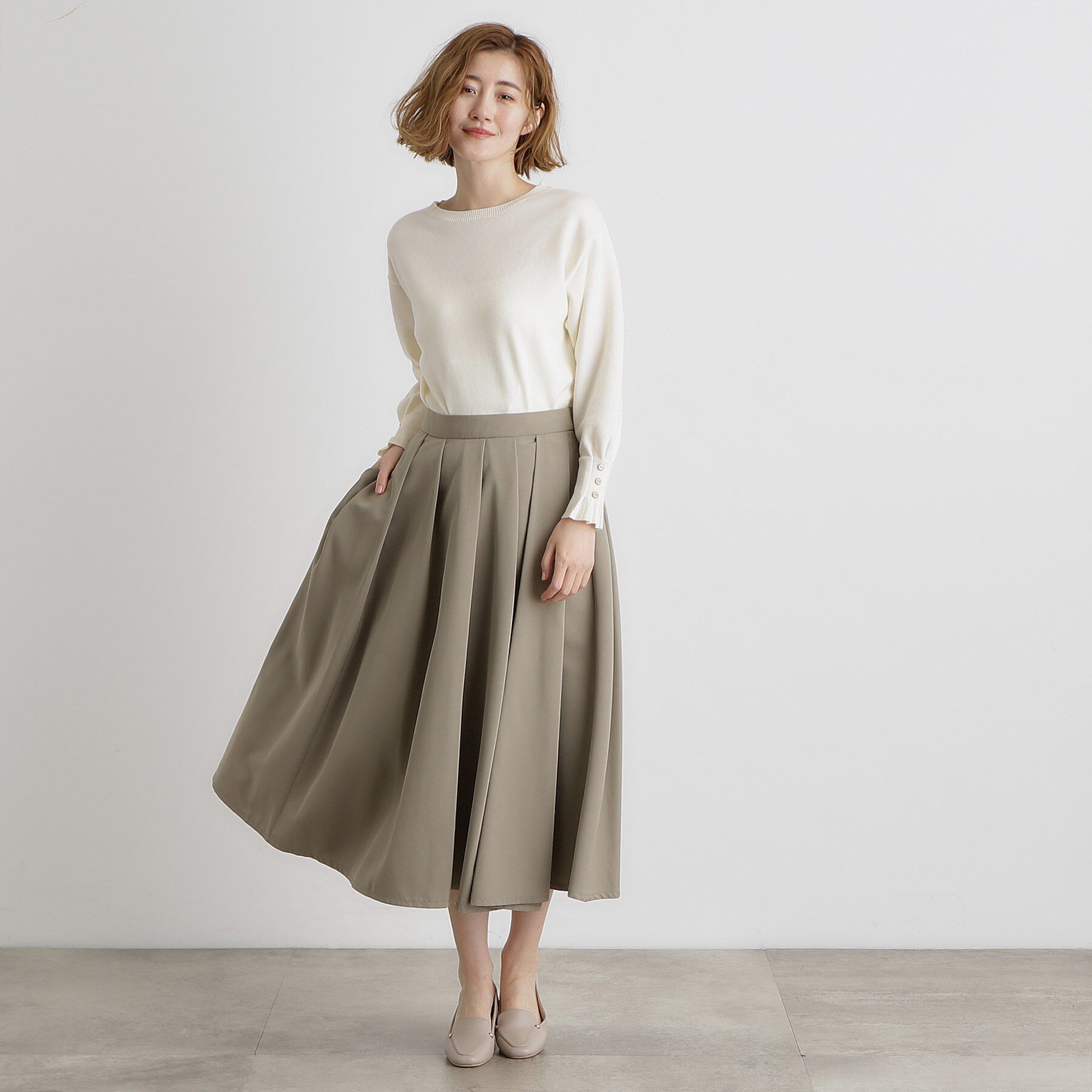 grove「タックスリーブニット」|ニット・セーター|