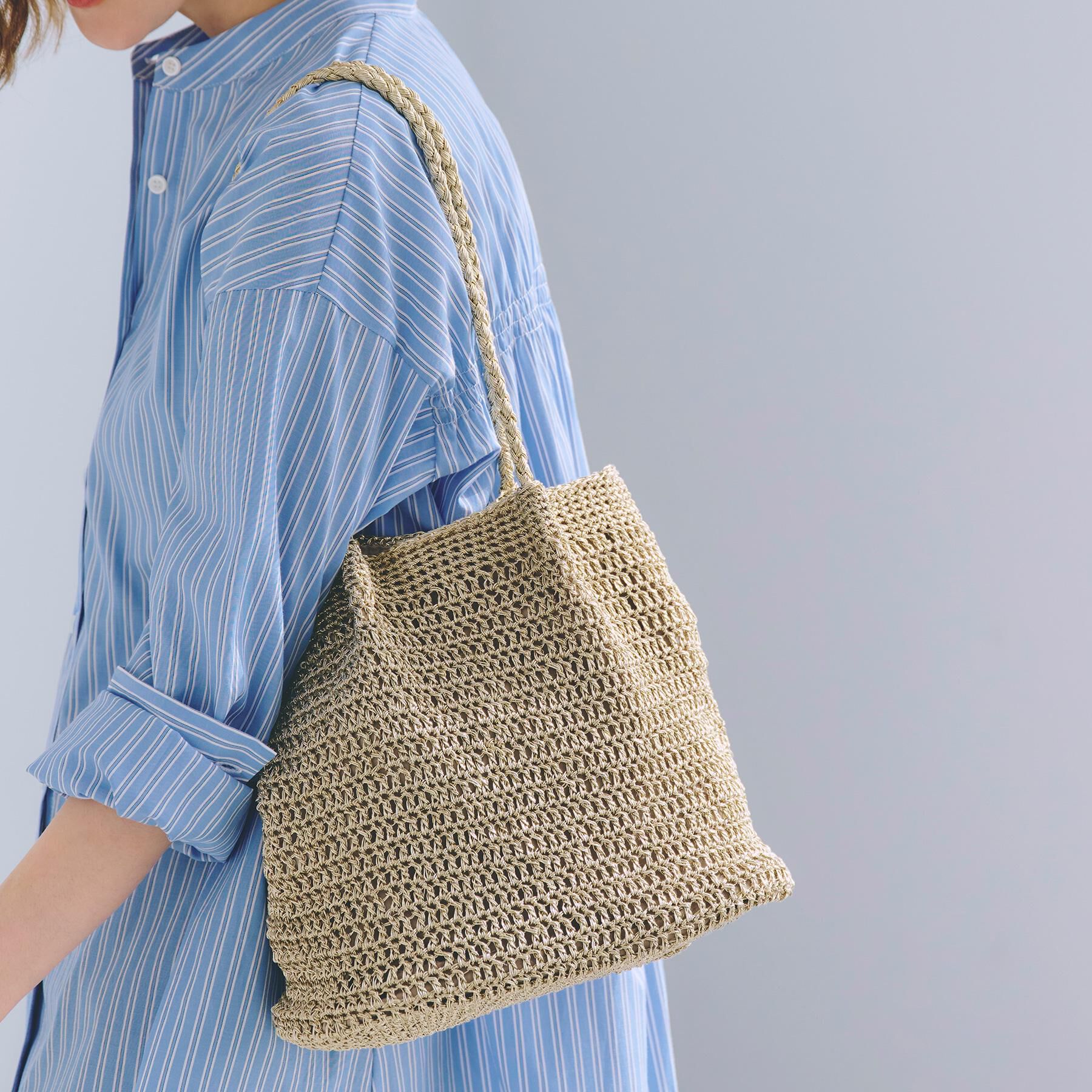 grove「ラメコードタックハンドルトート」|トートバッグ|ゴールド(007)