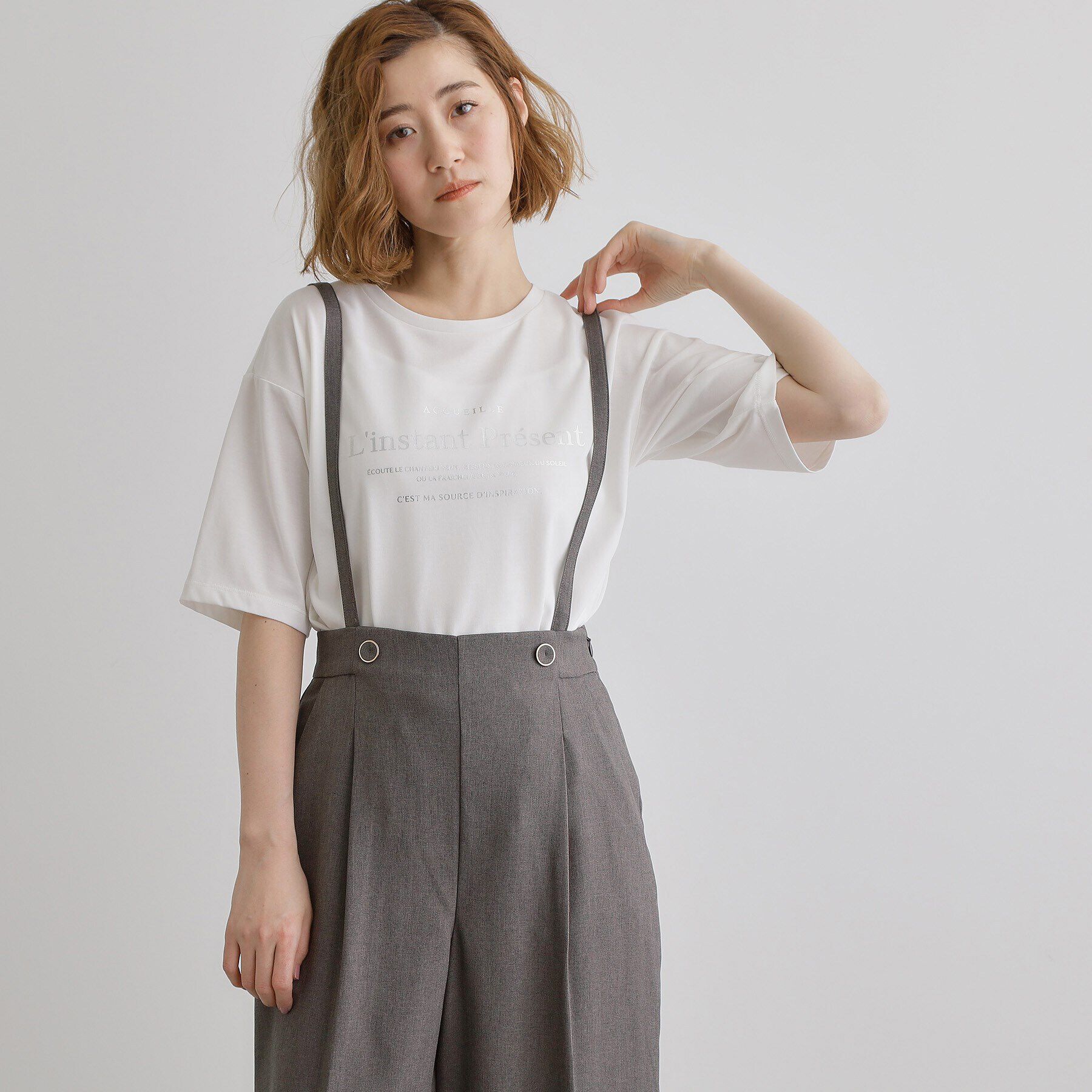 grove「2WAYショルダーストラップワイドパンツ」|その他|