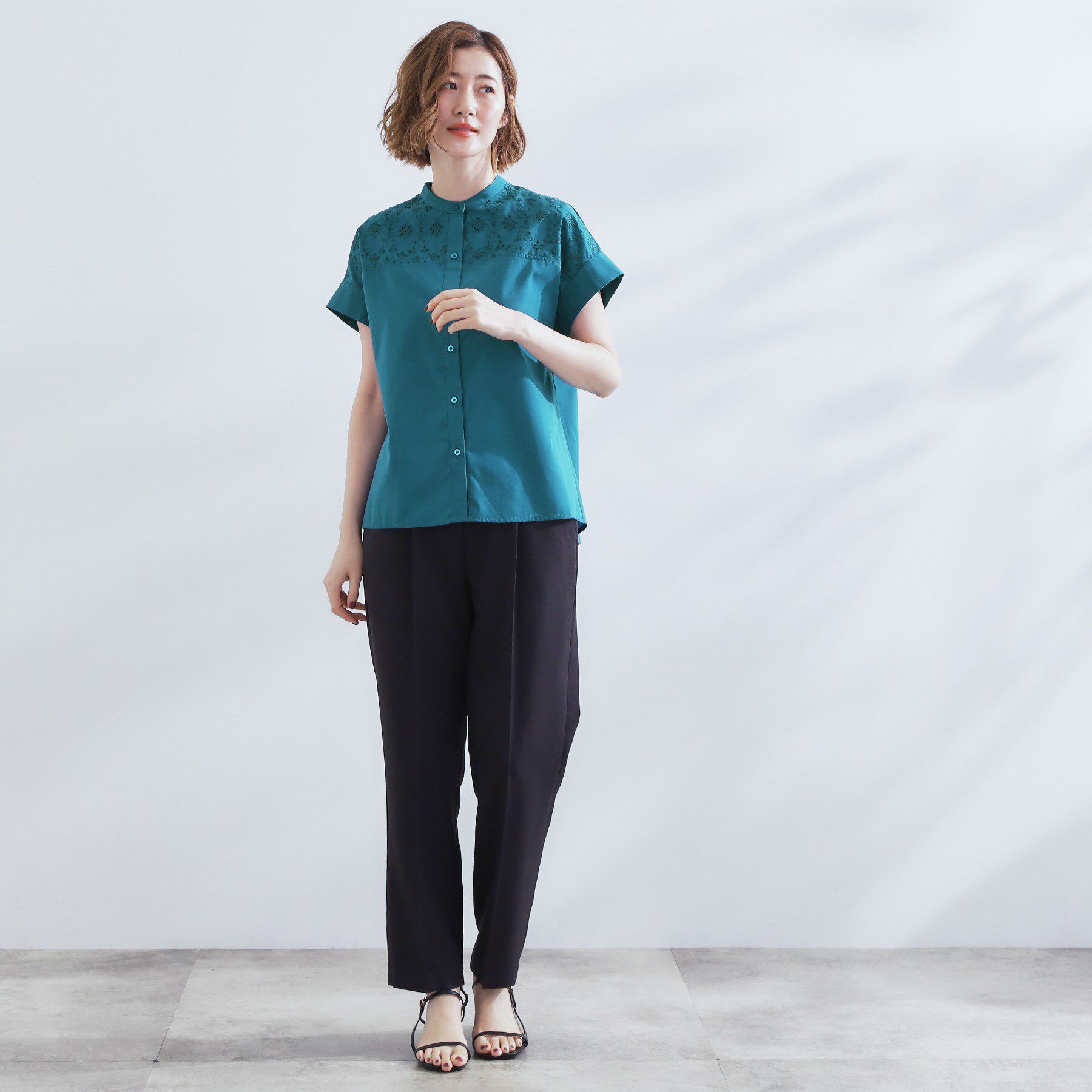 grove「涼やかさと上品さを兼ね備えた　レースシャツブラウス」|シャツ・ブラウス|