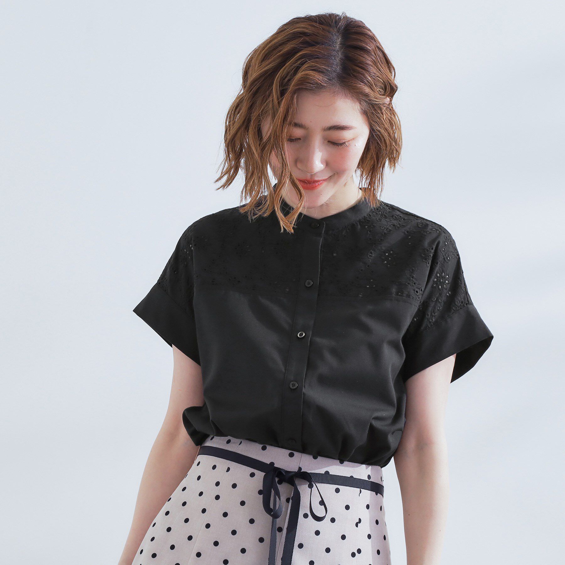 grove「涼やかさと上品さを兼ね備えた　レースシャツブラウス」|シャツ・ブラウス|