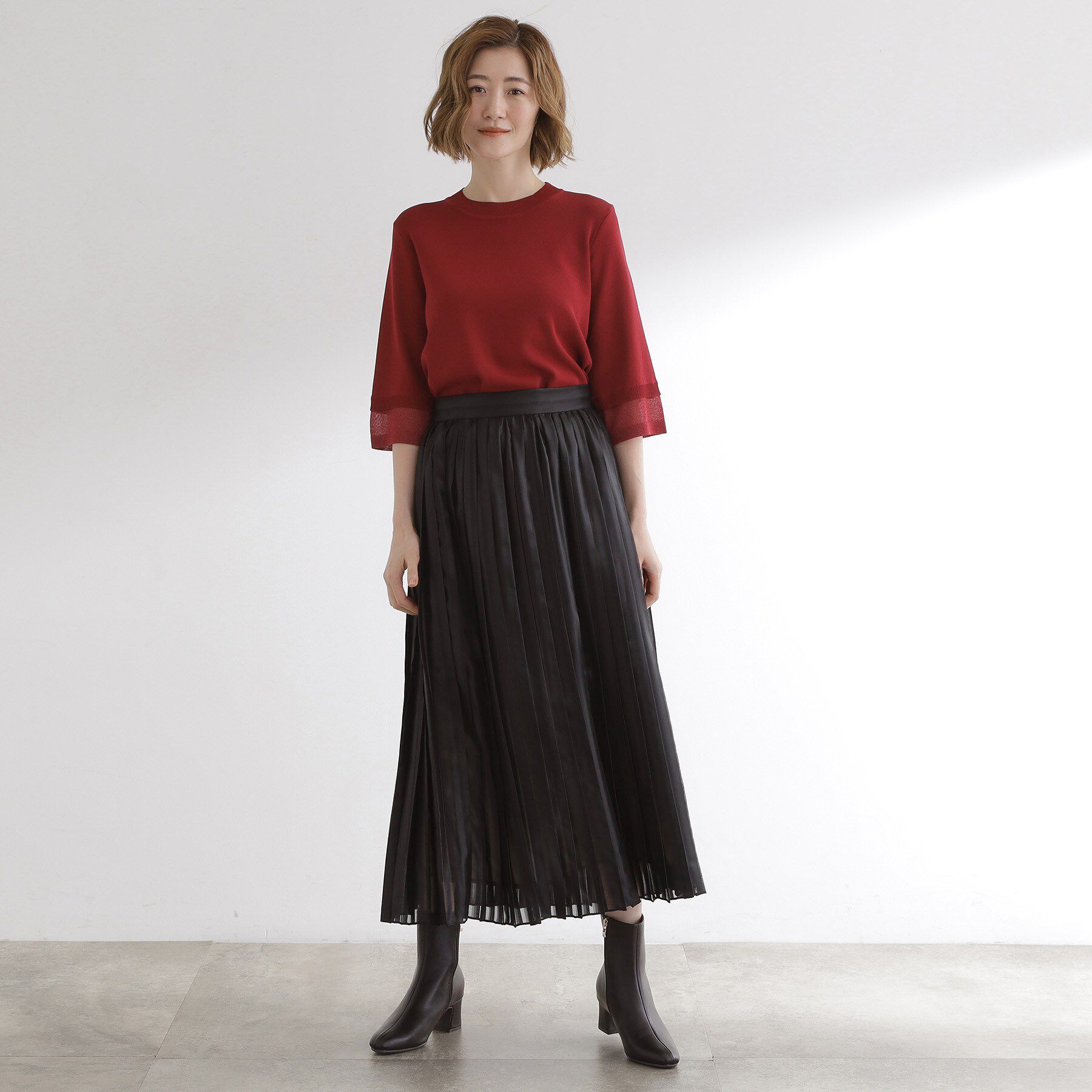 grove「アーモンドトゥヒールブーツ」|ショートブーツ|