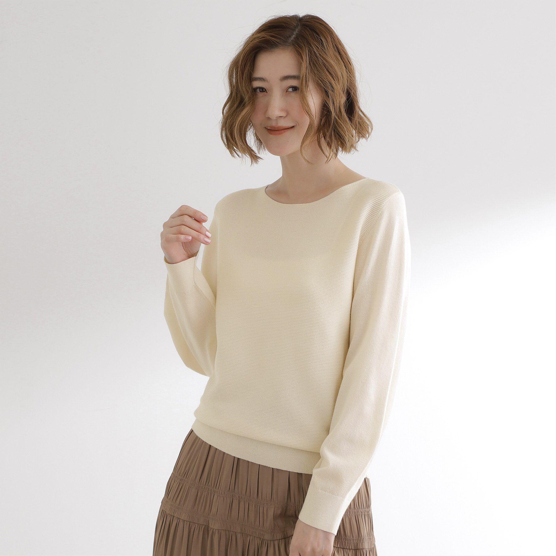 grove「【最終お値下げ！】ガーターボートネックプルオーバー【洗える/毛玉軽減】」|ニット・セーター|