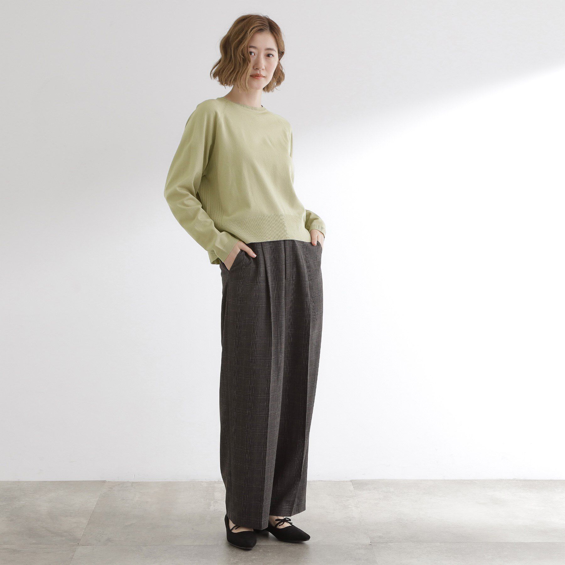 grove「最終お値下げ！！【洗える/毛玉軽減】天竺ラグランスリーブプルオーバー」|ニット・セーター|