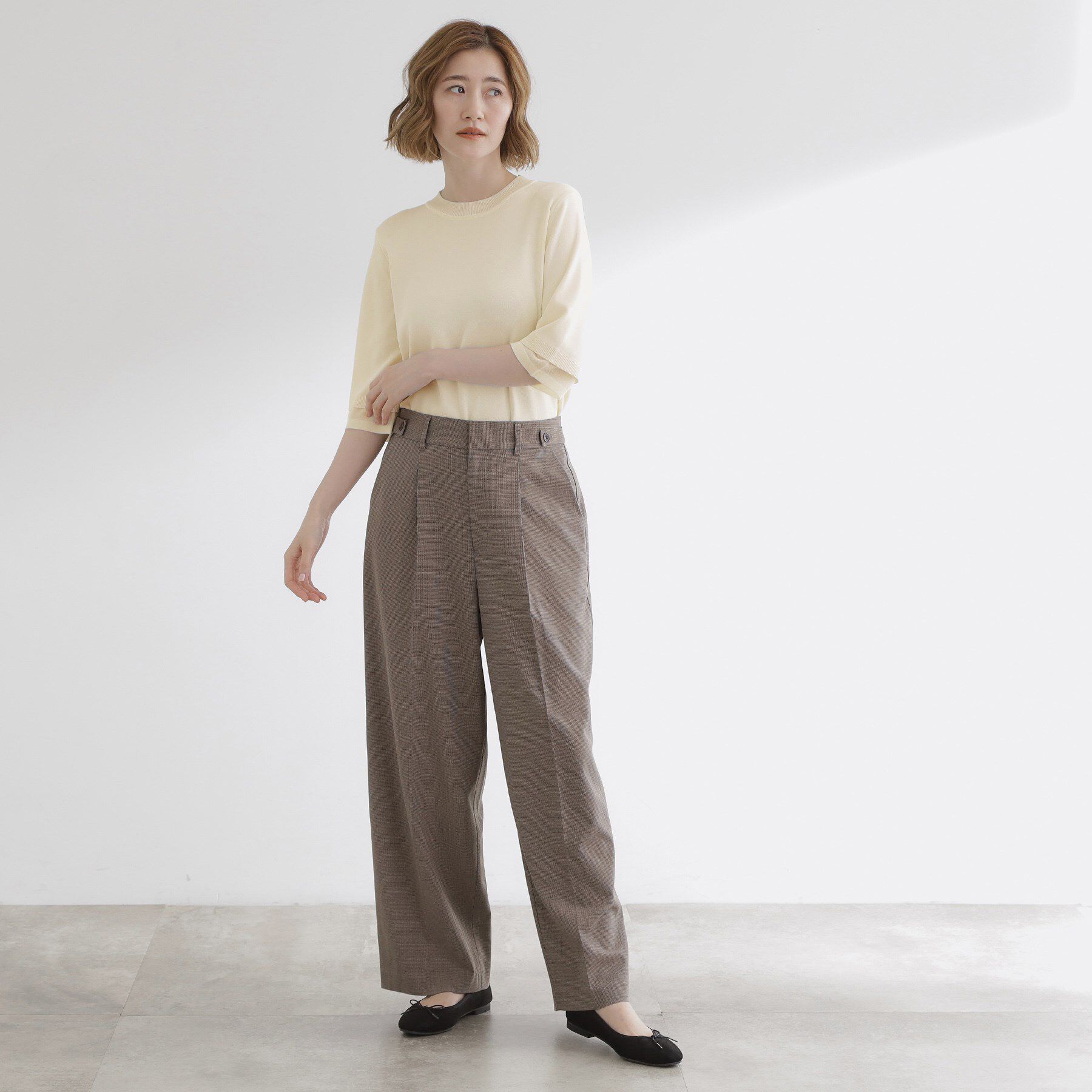 grove「【ひんやり多機能】やわらかドライタッチ 袖口シアードッキングプルオーバー」|ニット・セーター|