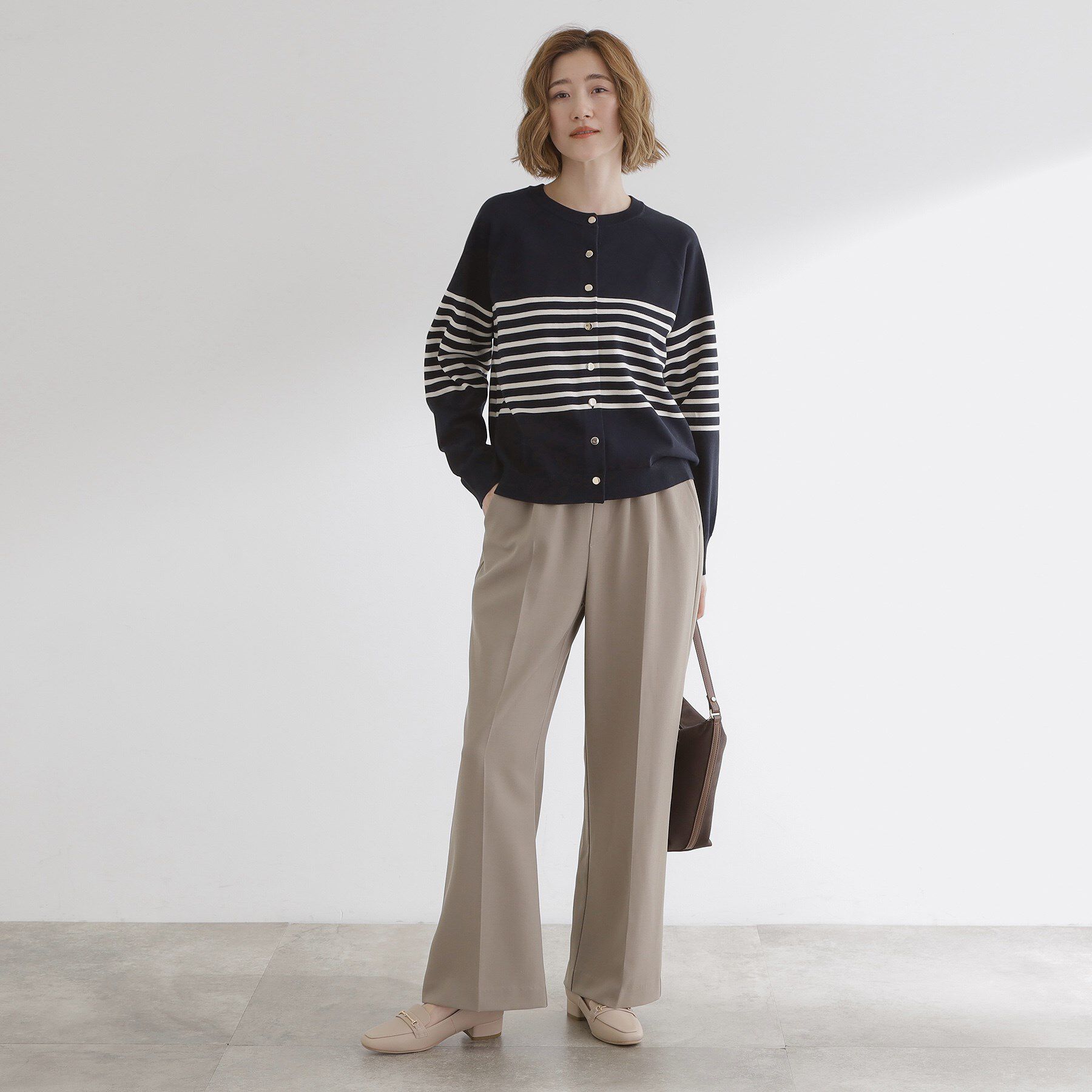 grove「【洗える】シンプルに映える、ラグランスリーブカーディガン」|カーディガン|