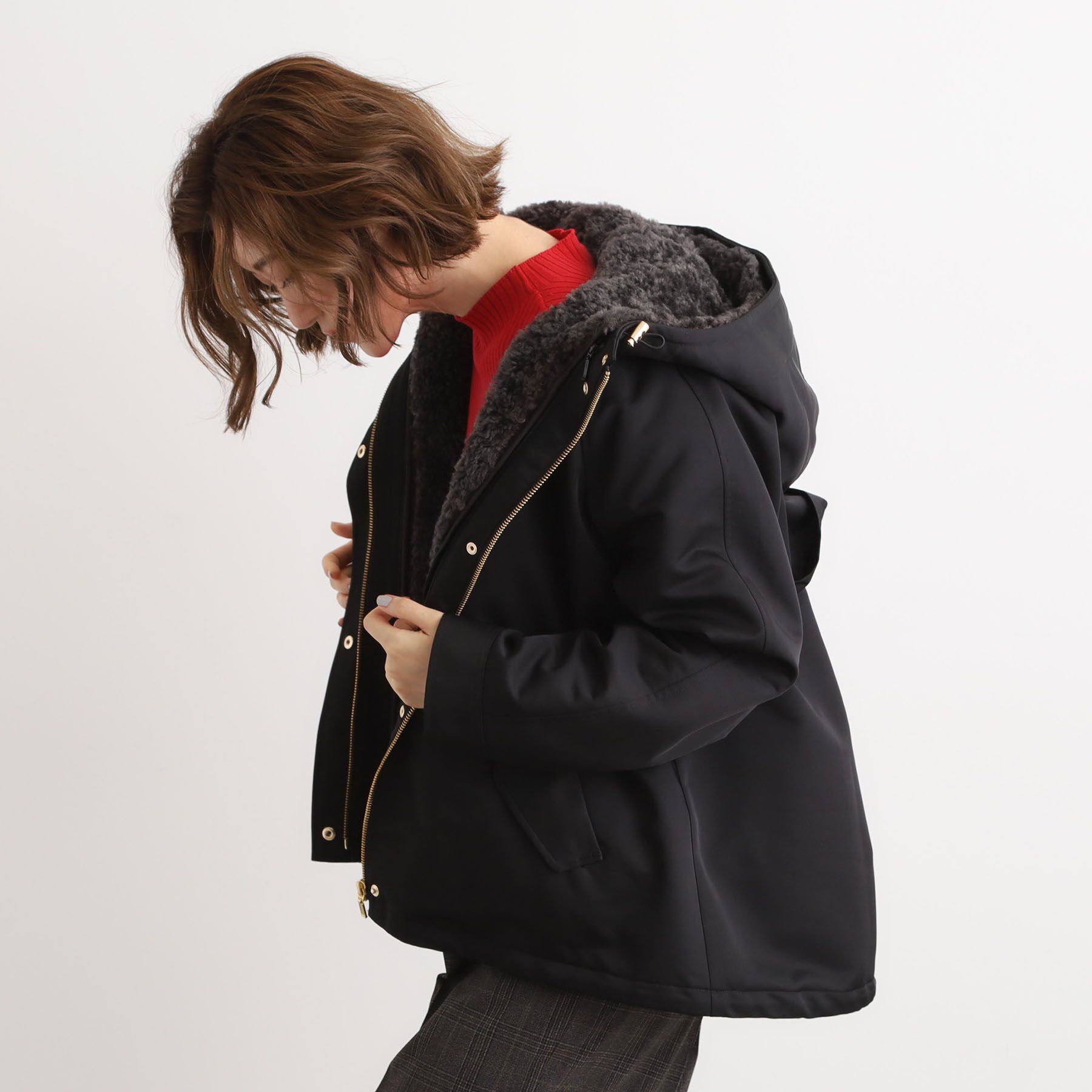 grove「【名品アウター/3WAY・はっ水】ボアライナー付マウンテンパーカ」|ブルゾン・スタジャン|