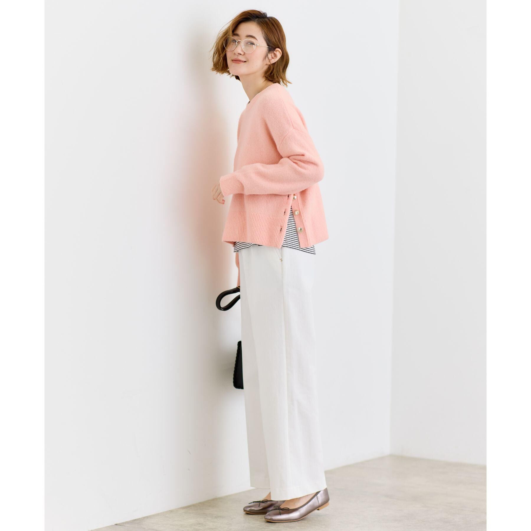 grove「【洗える】レイヤードにもおすすめ！サイド釦ニット」|ニット・セーター|