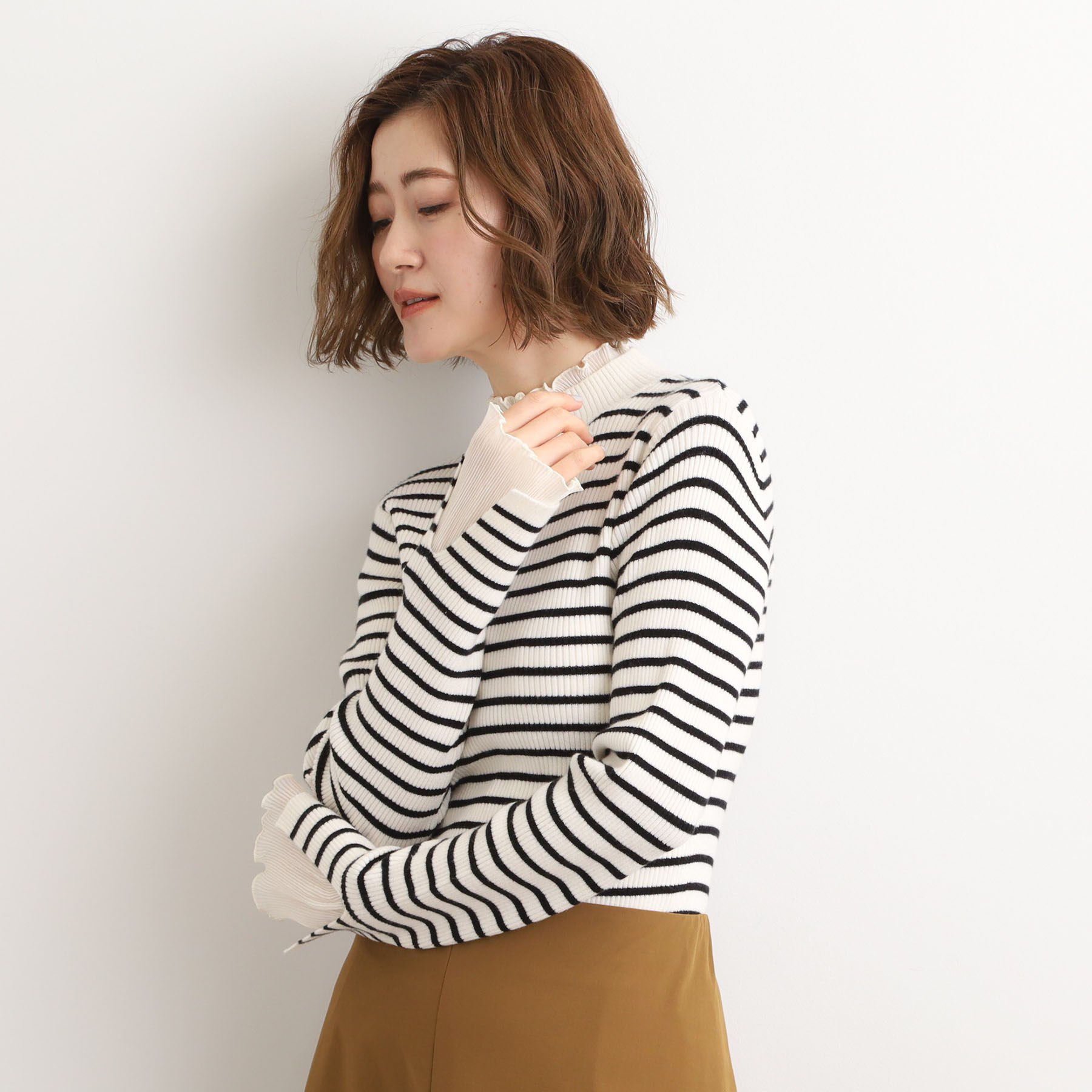 grove「プリーツレイヤードニットプルオーバー」|ニット・セーター|
