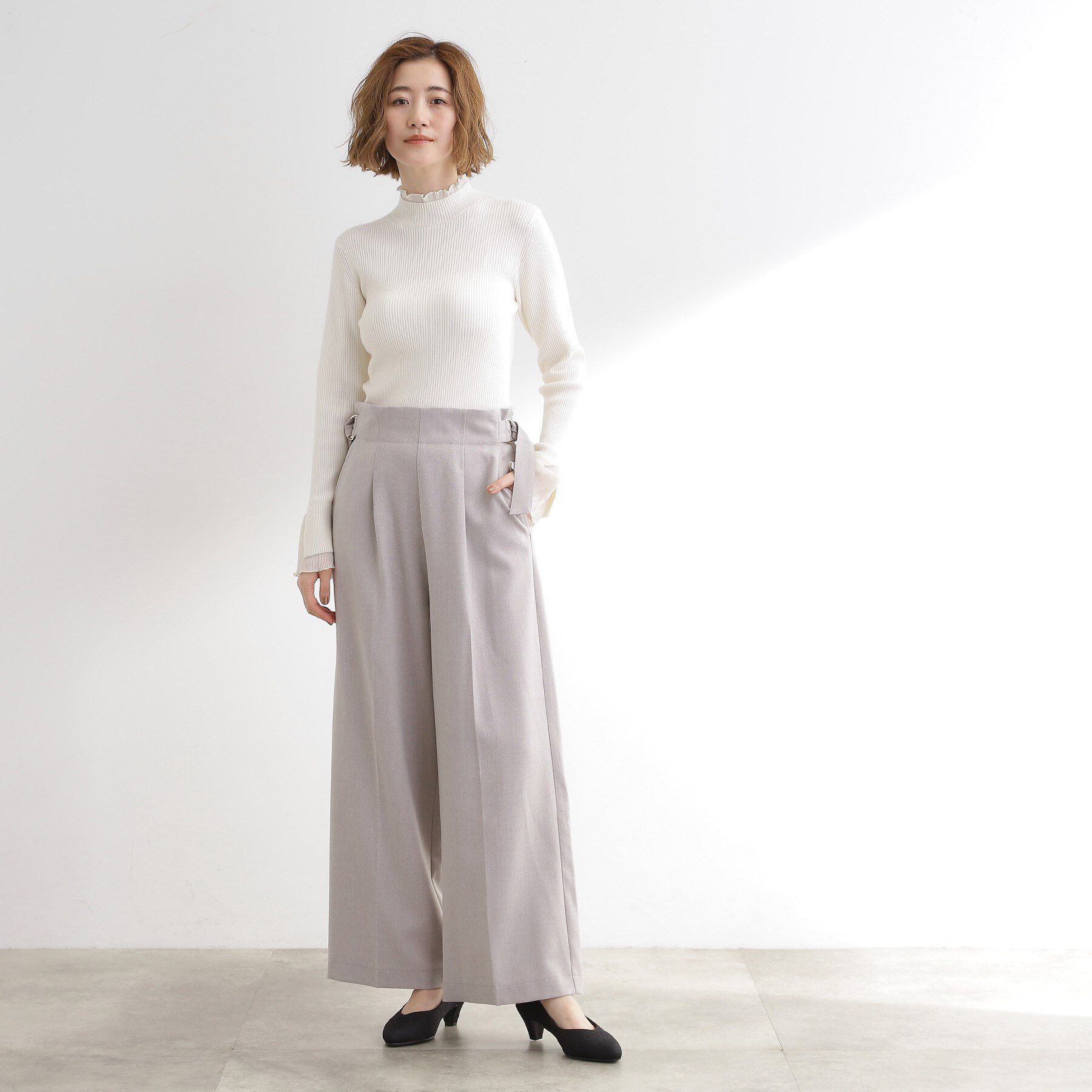 grove「プリーツレイヤードニットプルオーバー」|ニット・セーター|