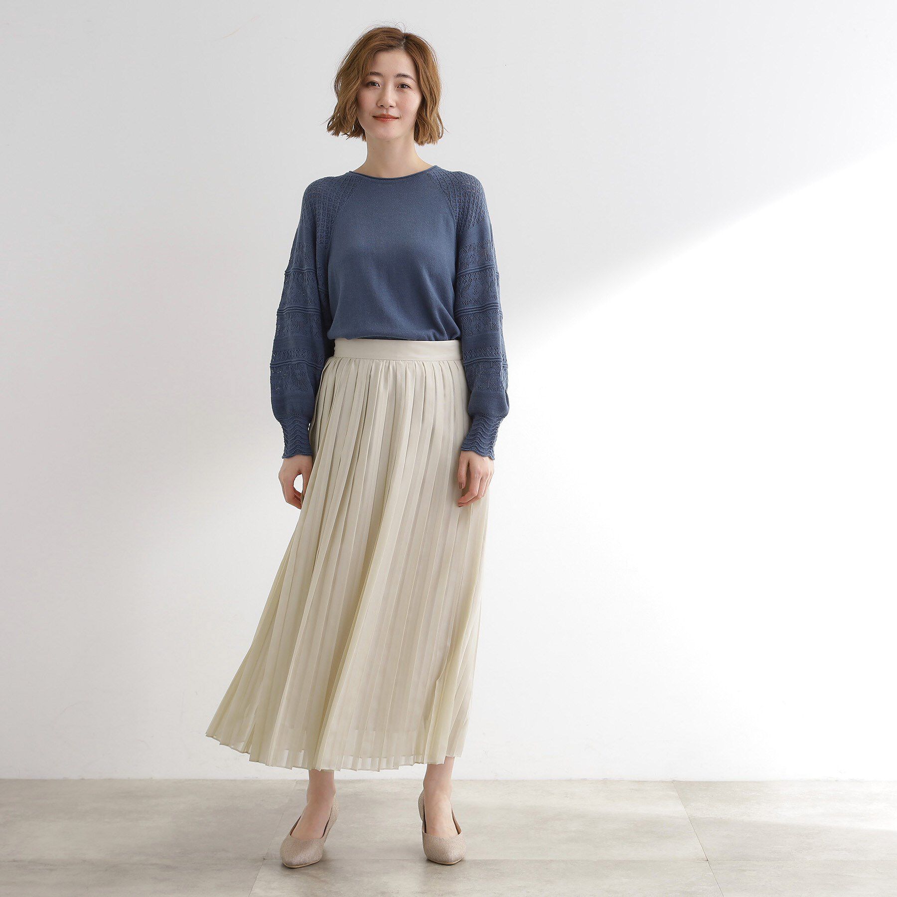 grove「【洗える】ひらりとゆれる　上品プリーツスカート」|スカート|