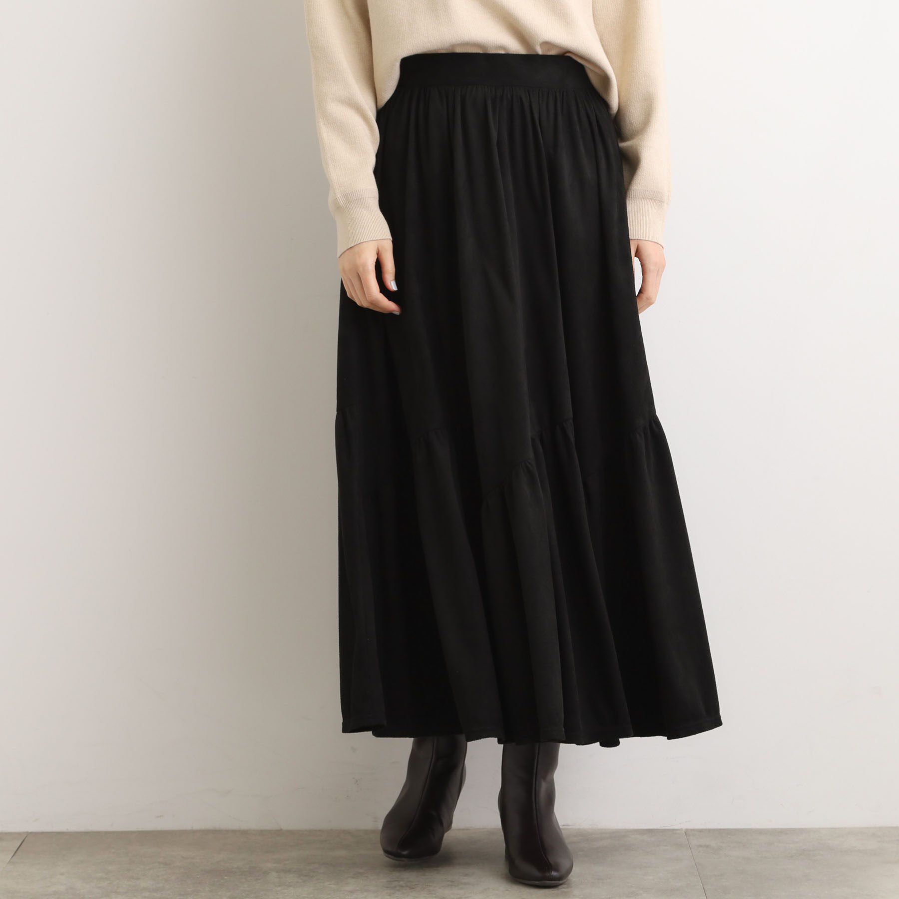 grove「スエードライク マキシティアードスカート」|スカート|