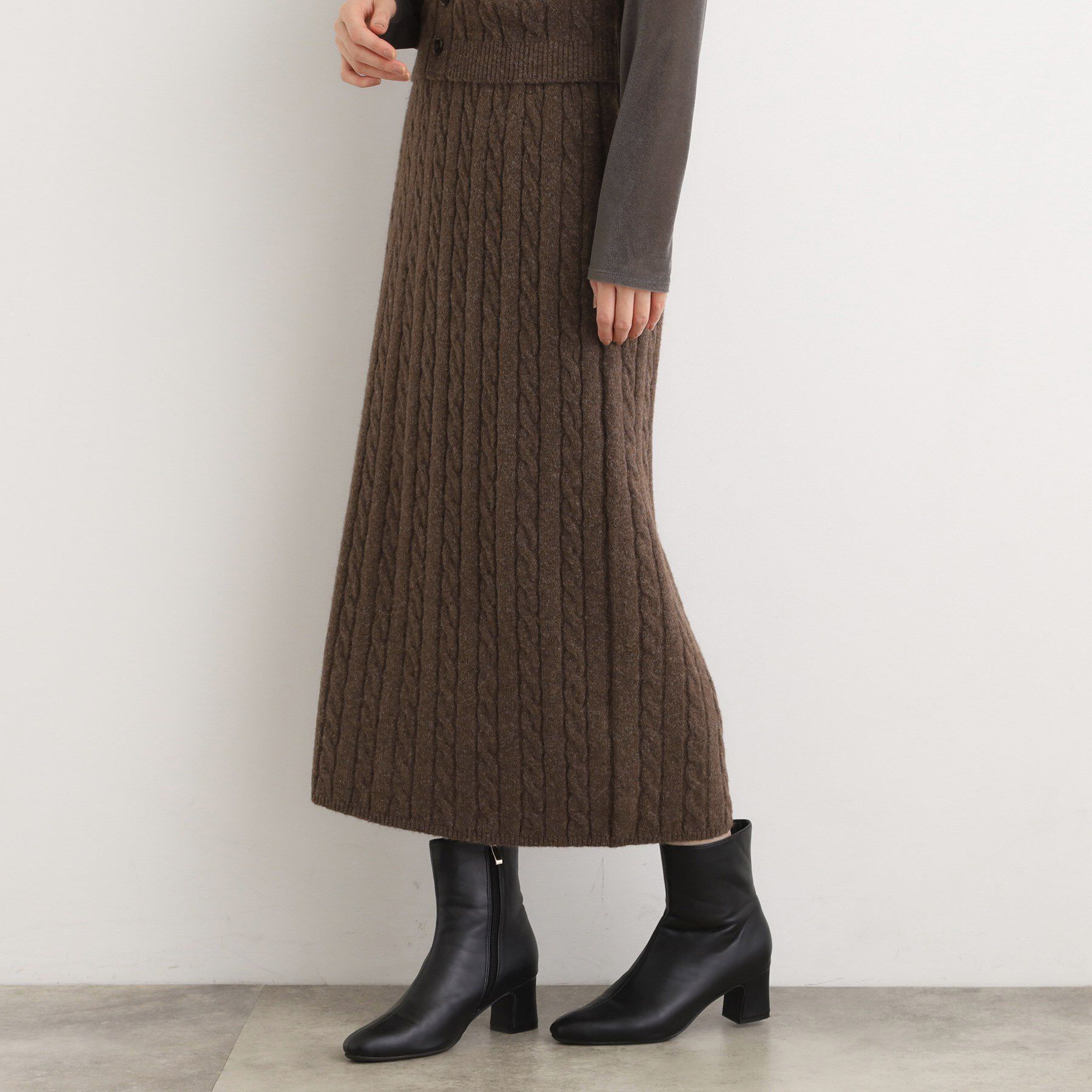 grove「【SETITEM】ケーブルニットスカート」|スカート|