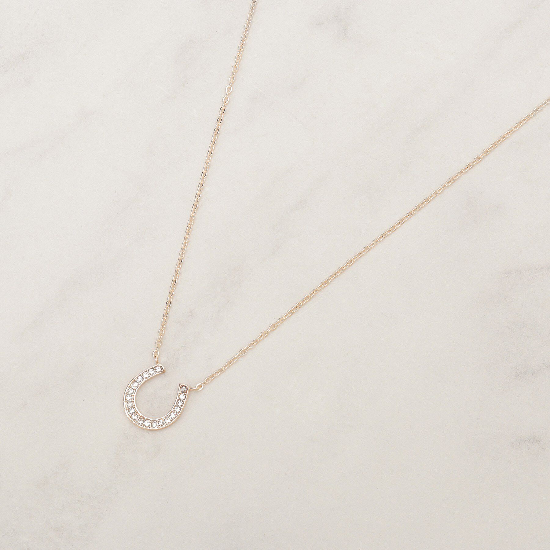 grove「【HORSESHOEシリーズ】ビジュー馬蹄ネックレス」|ネックレス|ピンクゴールド(00