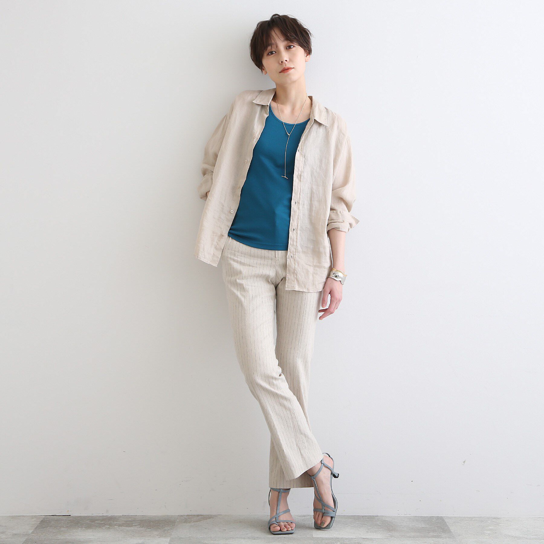 INDIVI「【洗える/日本製】ストラップデザインタンクトップ」|キャミソール|