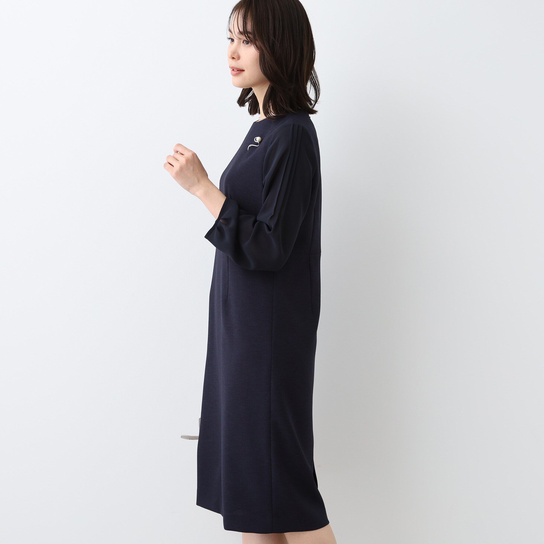 INDIVI「【洗える／スーツ】ストレートラインワンピース」|ワンピース|
