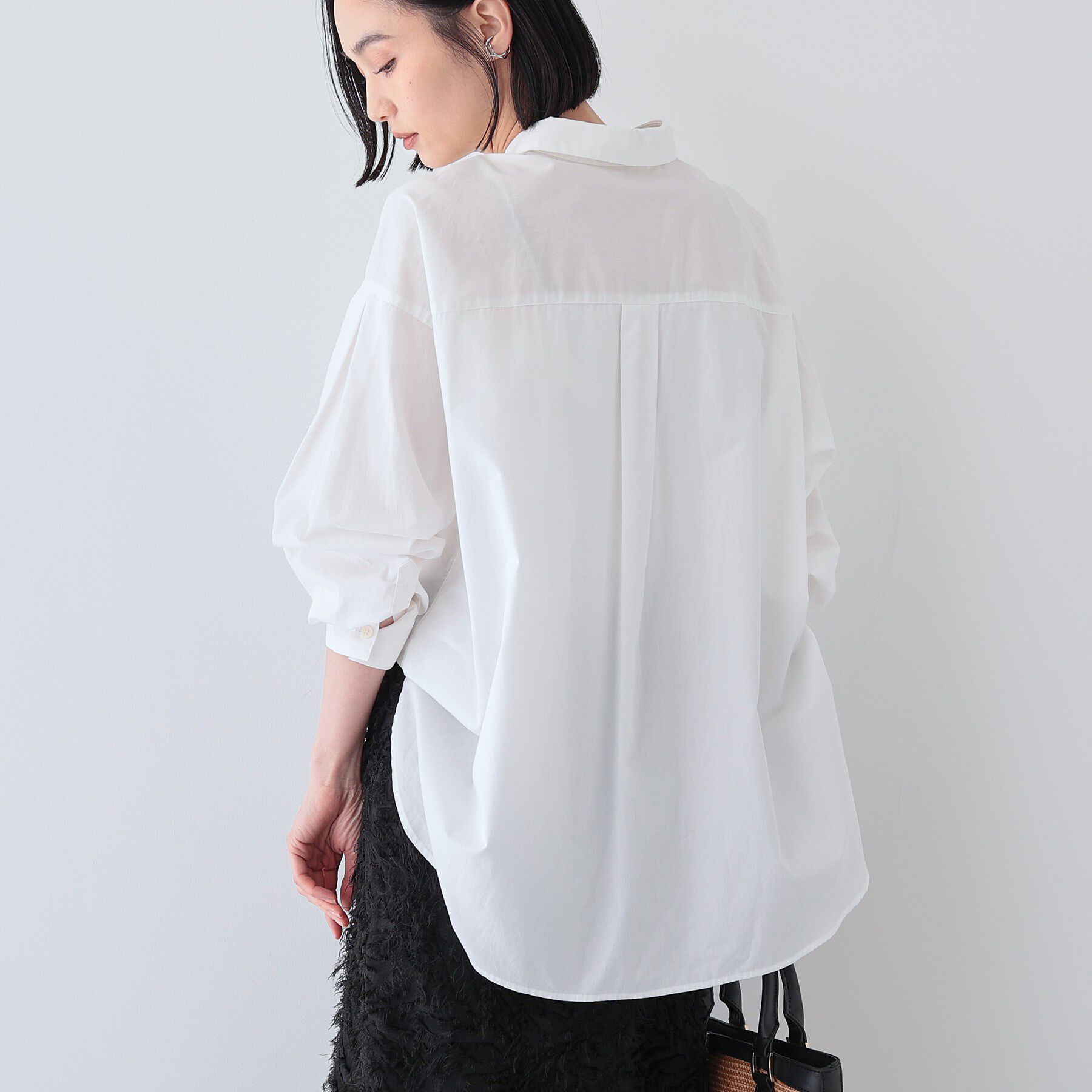 INDIVI「【UVケア／カラーストライプ柄】袖コンシャスシャツ」|シャツ・ブラウス|