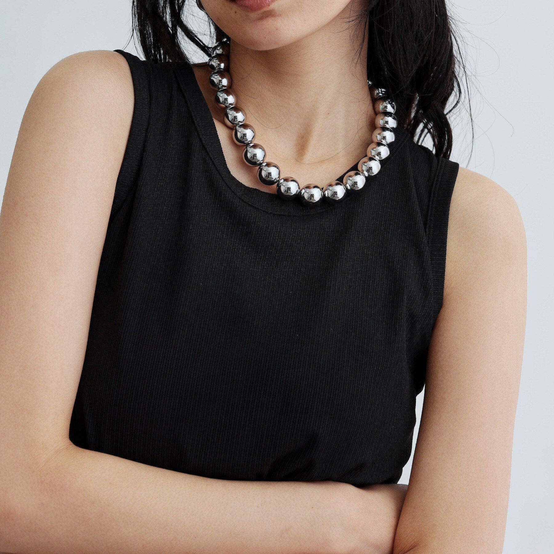 GALLEST「【再入荷】ランダムリブタンクトップ」|キャミソール|ブラック(019)