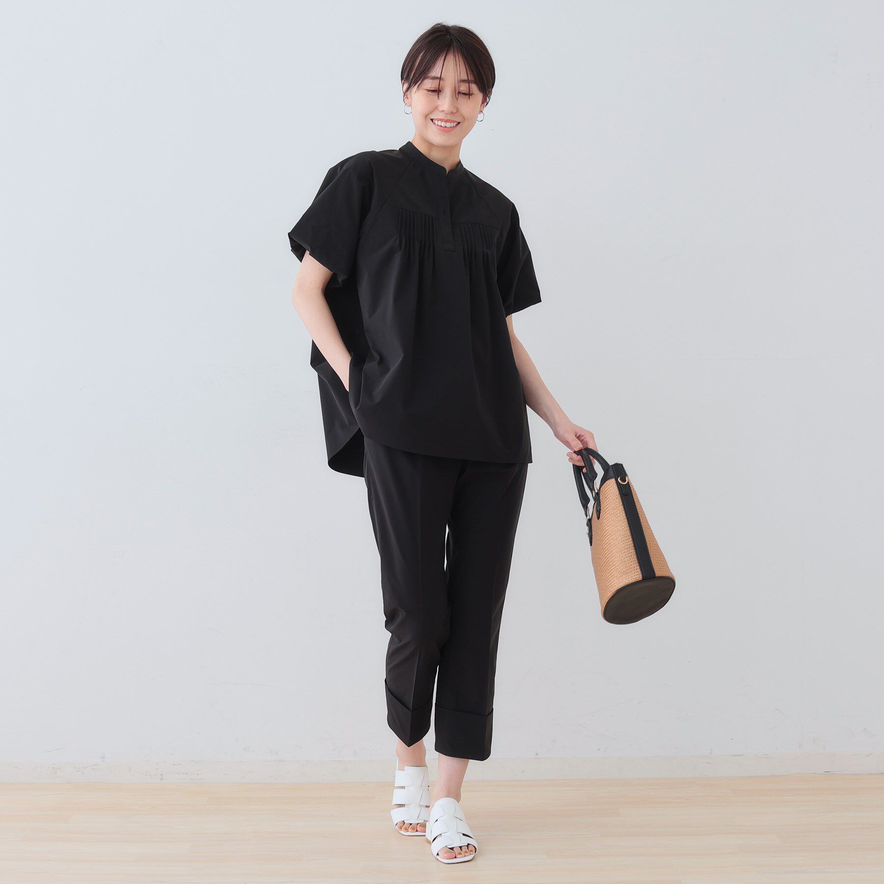 INDIVI「【通気性◎撥水／UV／SETUP可能】アクティブブラウス」|シャツ・ブラウス|