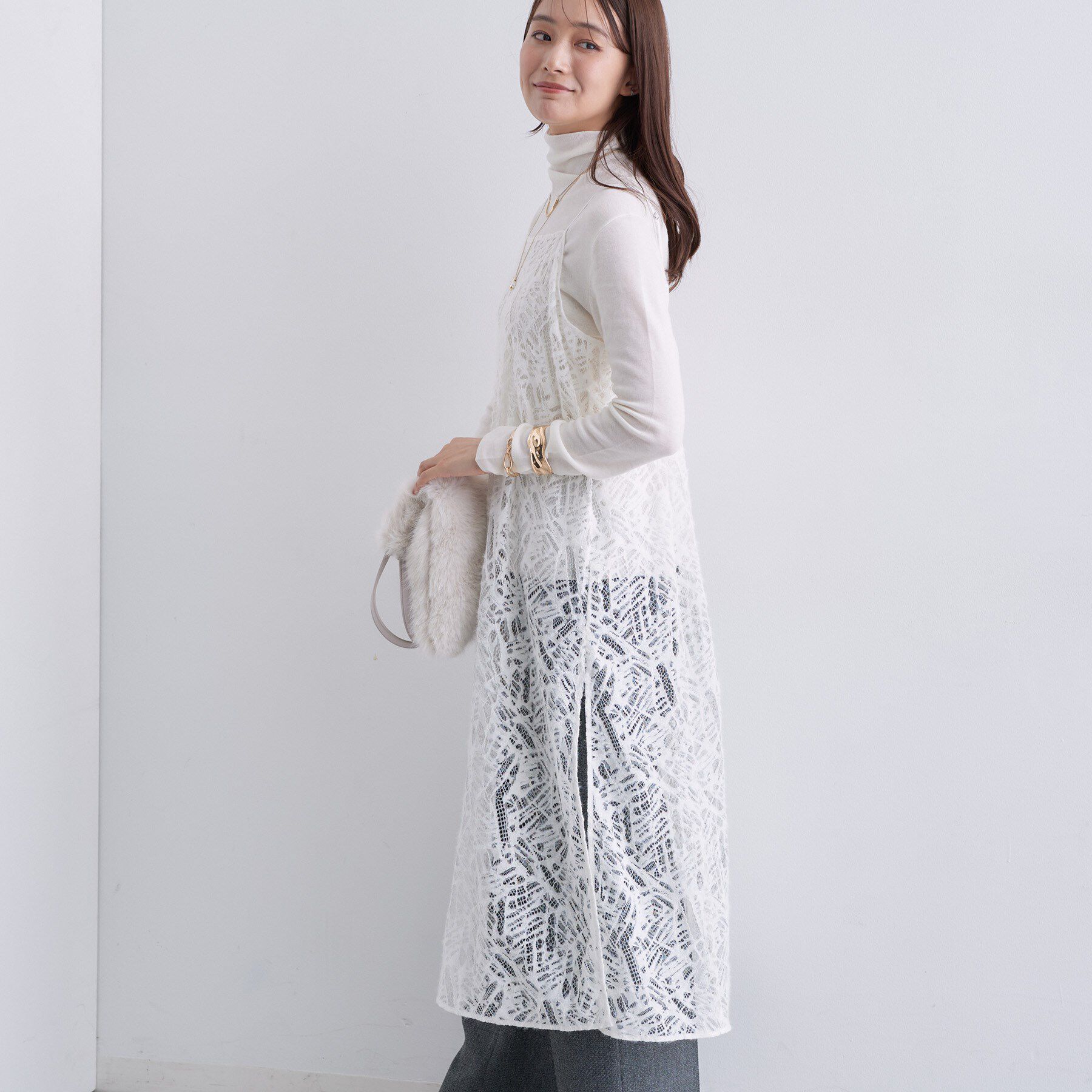 INDIVI「【レイヤード◎】レースキャミドレス」|ワンピース|