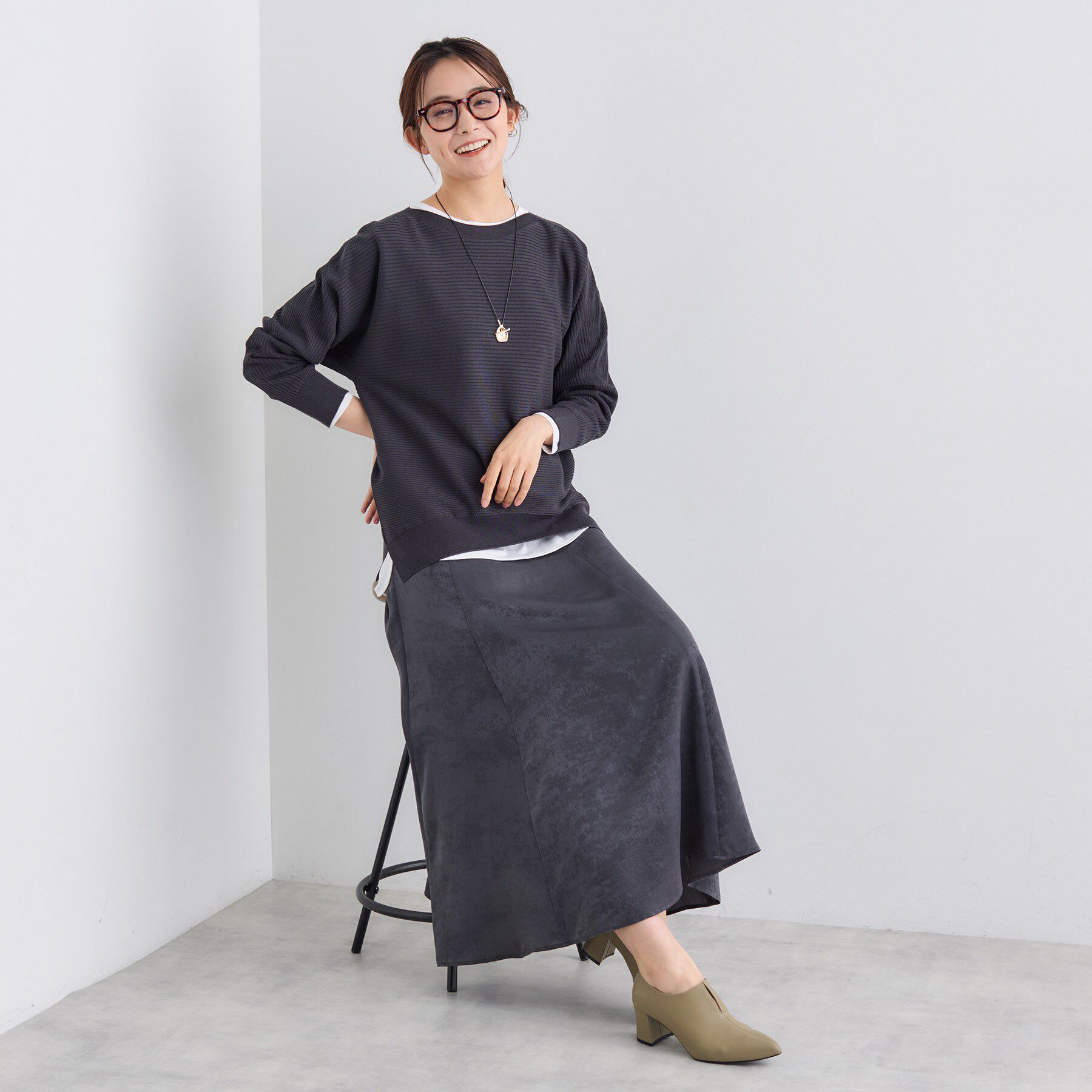 INDIVI「【洗える／体型カバー】美シルエットニット」|ニット・セーター|