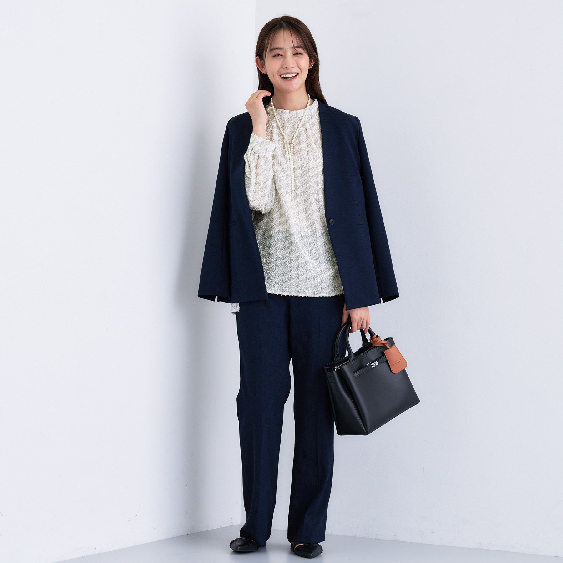 INDIVI「【きれいめ／オフィス／イベント】フェザージャカードブラウス」|シャツ・ブラウス|