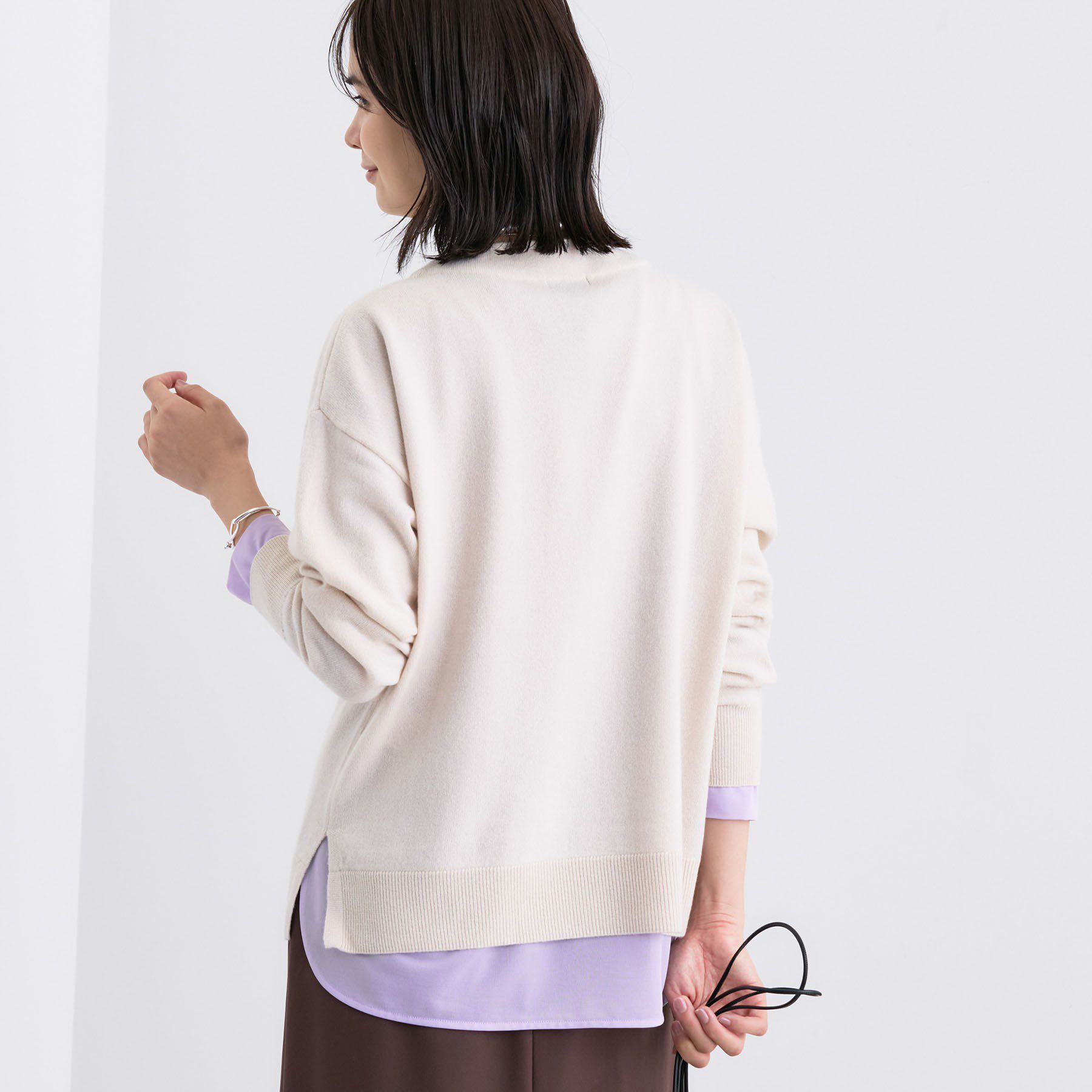 INDIVI「【洗える／カシミヤ混】ボトルネック ドルマンスリーブニット」|ニット・セーター|