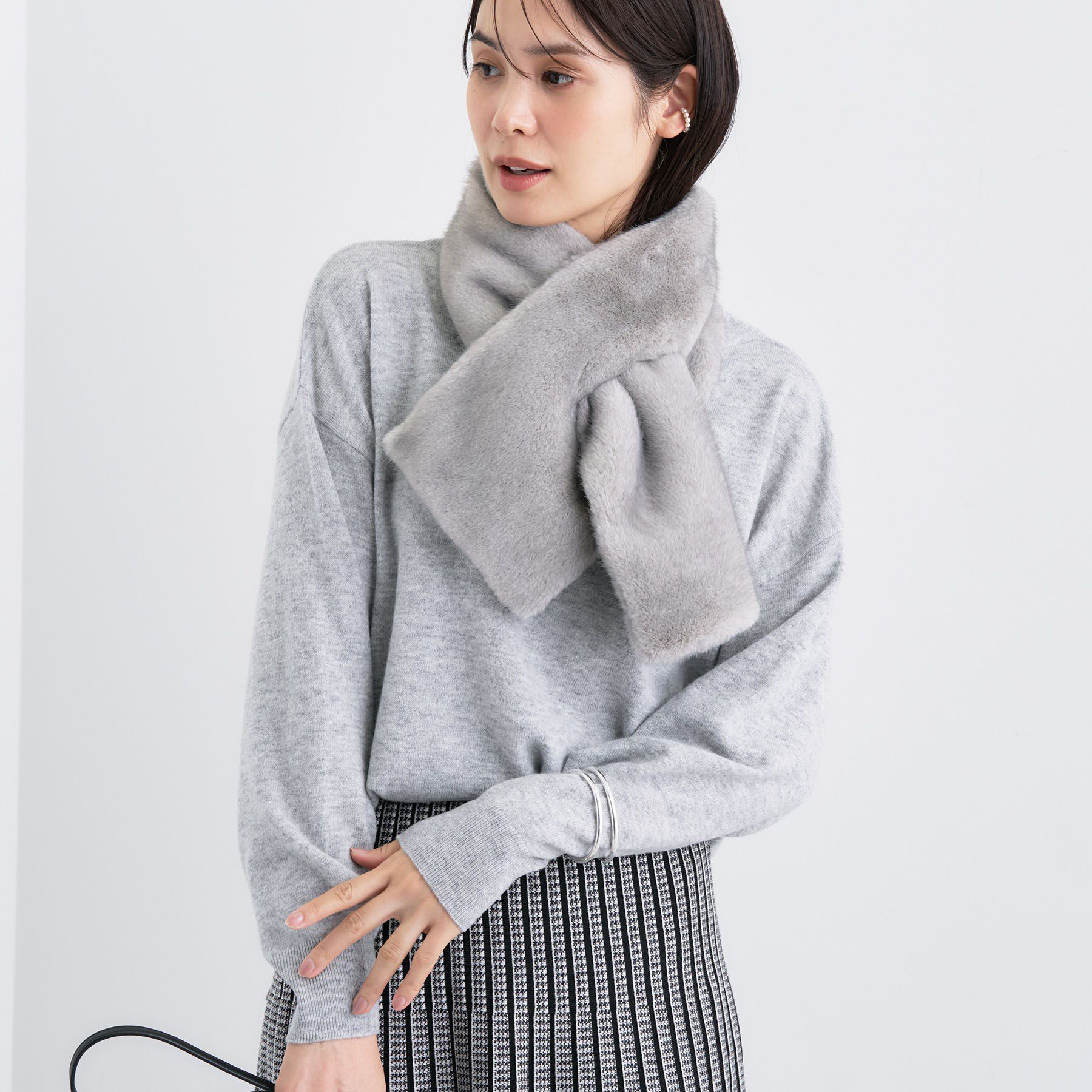 INDIVI「【洗える／カシミヤ混】ボトルネック ドルマンスリーブニット」|ニット・セーター|