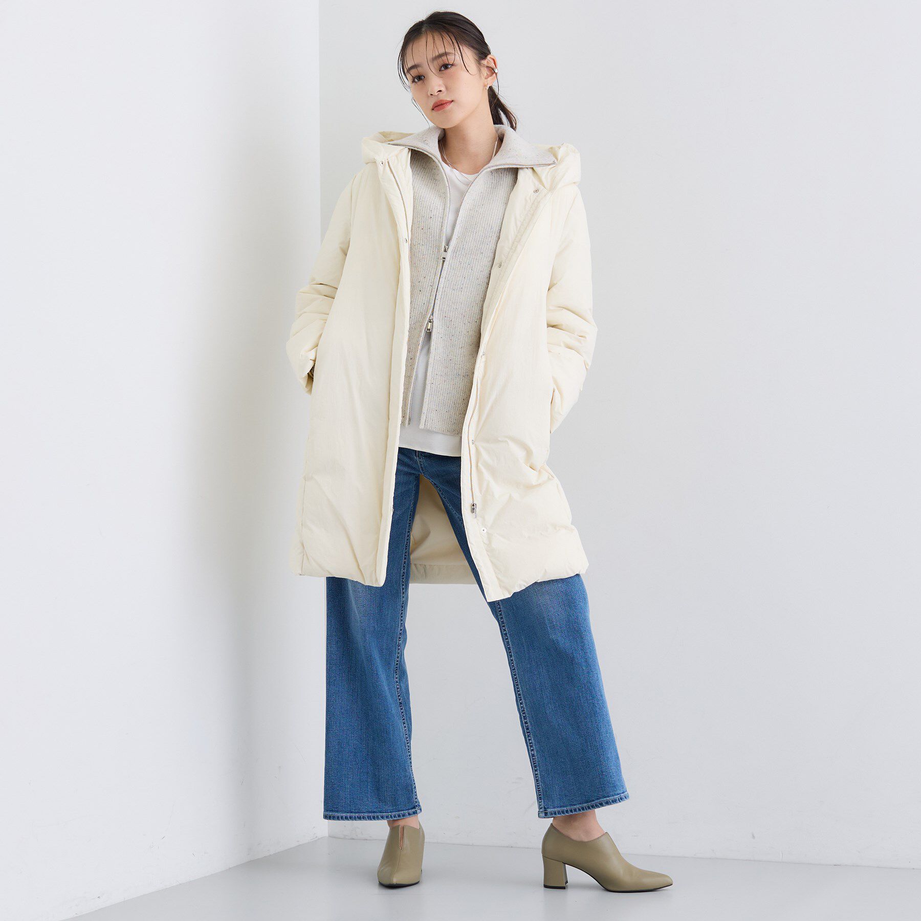 INDIVI「【撥水／洗える】ステッチレス ロングダウンコート」|ダウン|