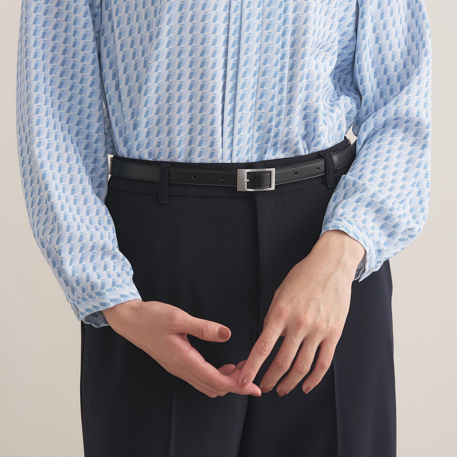 INDIVI「【きれいめ／18mm幅】細めベーシックベルト」|ベルト|