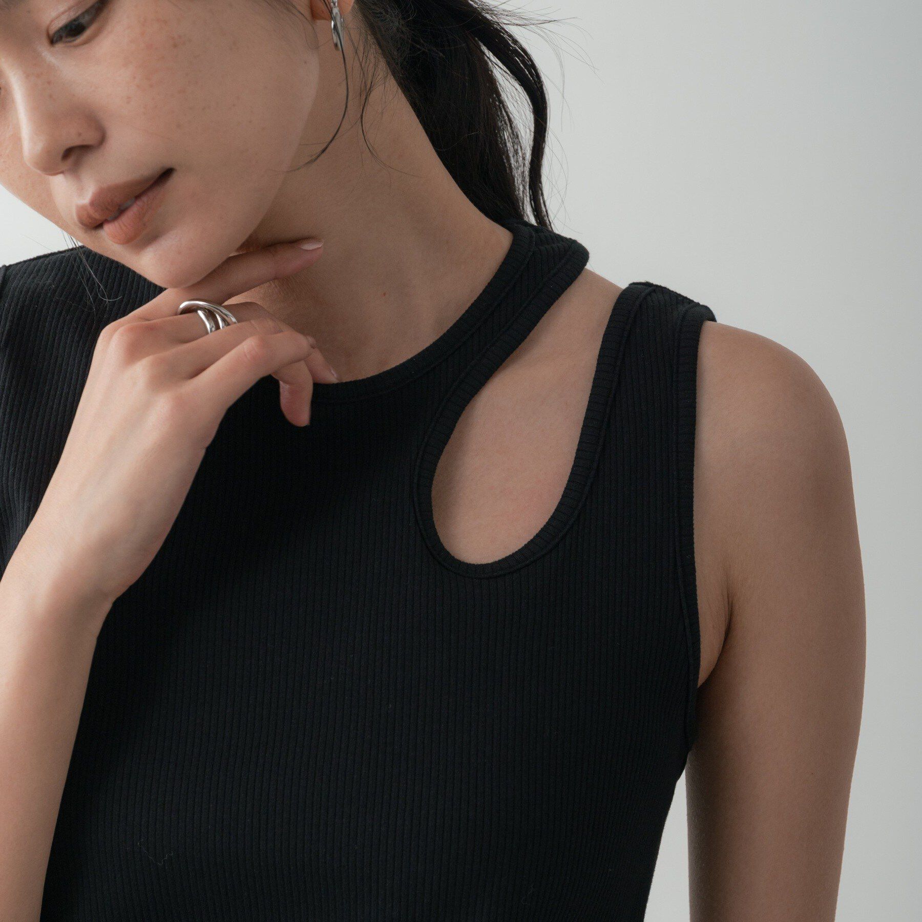 GALLEST「アシメリブタンクトップ」|キャミソール|