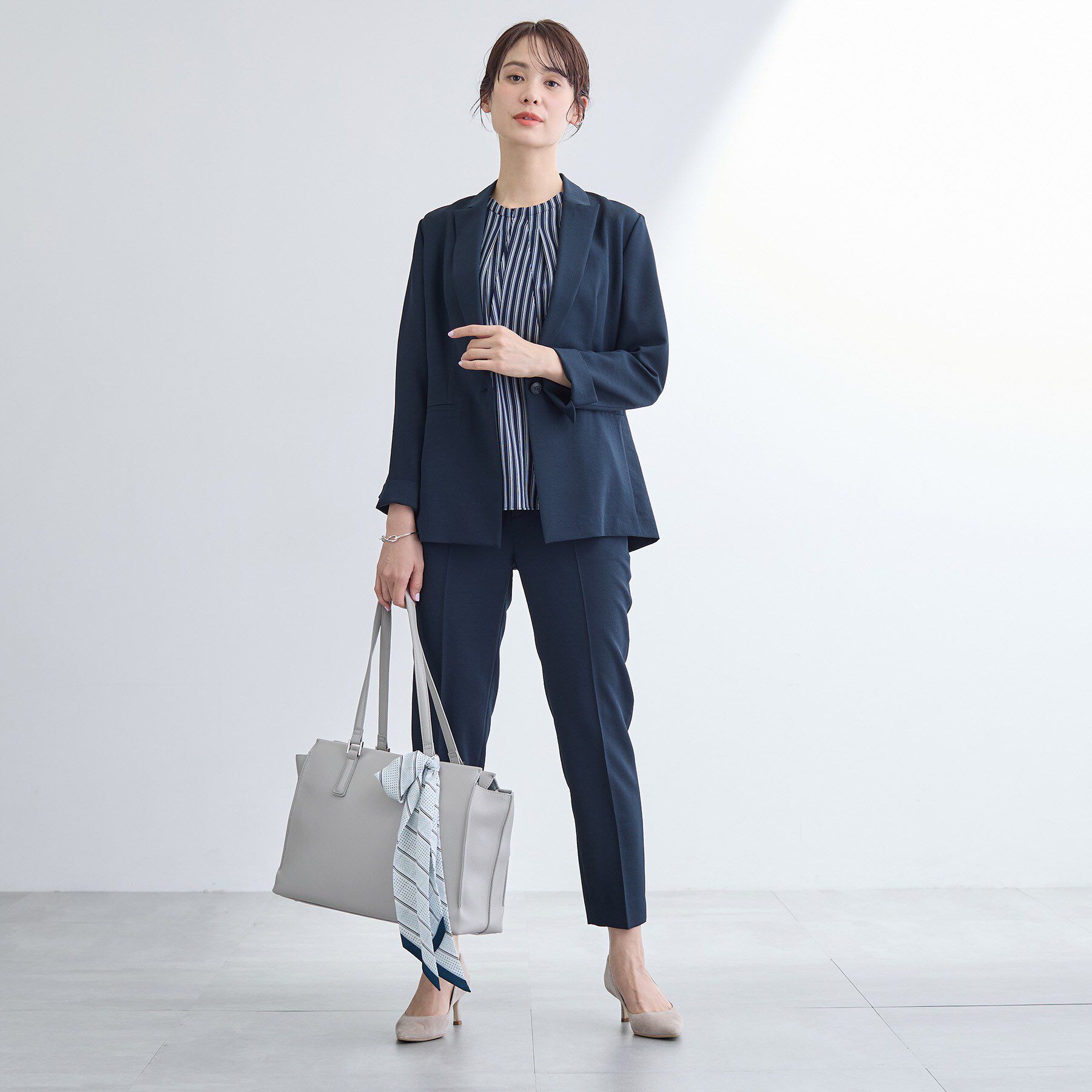 INDIVI「【洗える／UVケア／麻調】シングルジャケット」|テーラードジャケット|