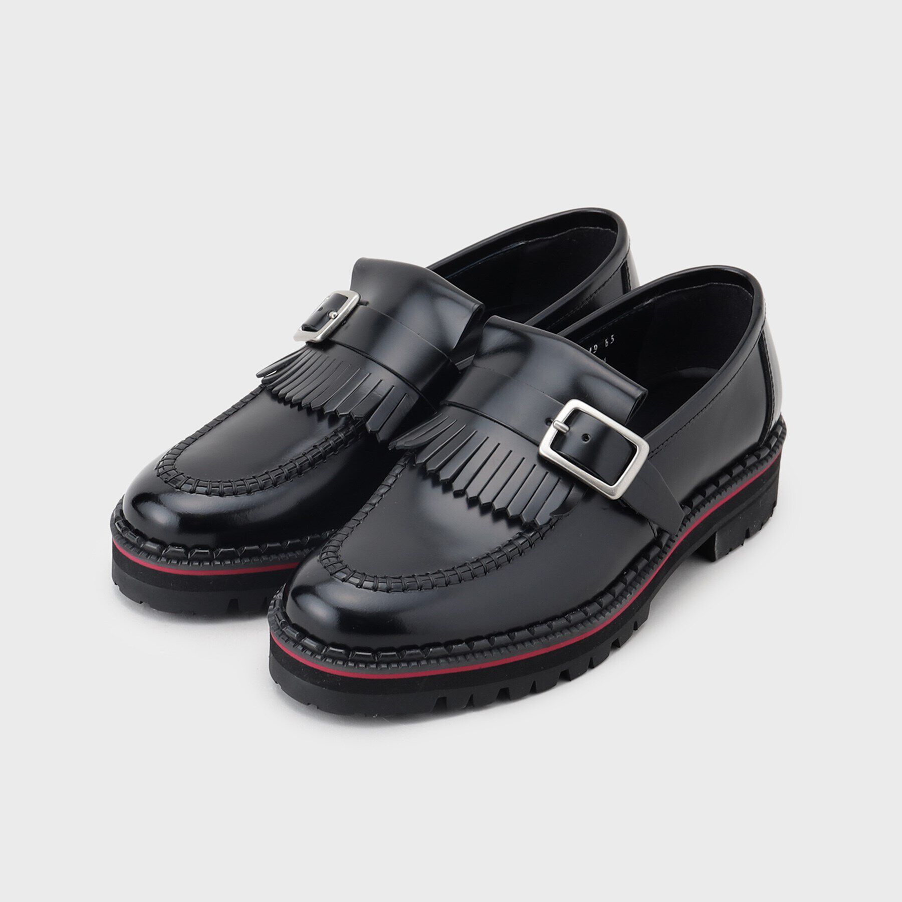 40CARATS&525「40ct＆525 キルトモンクストラップシューズ」|その他|ブラック(019)