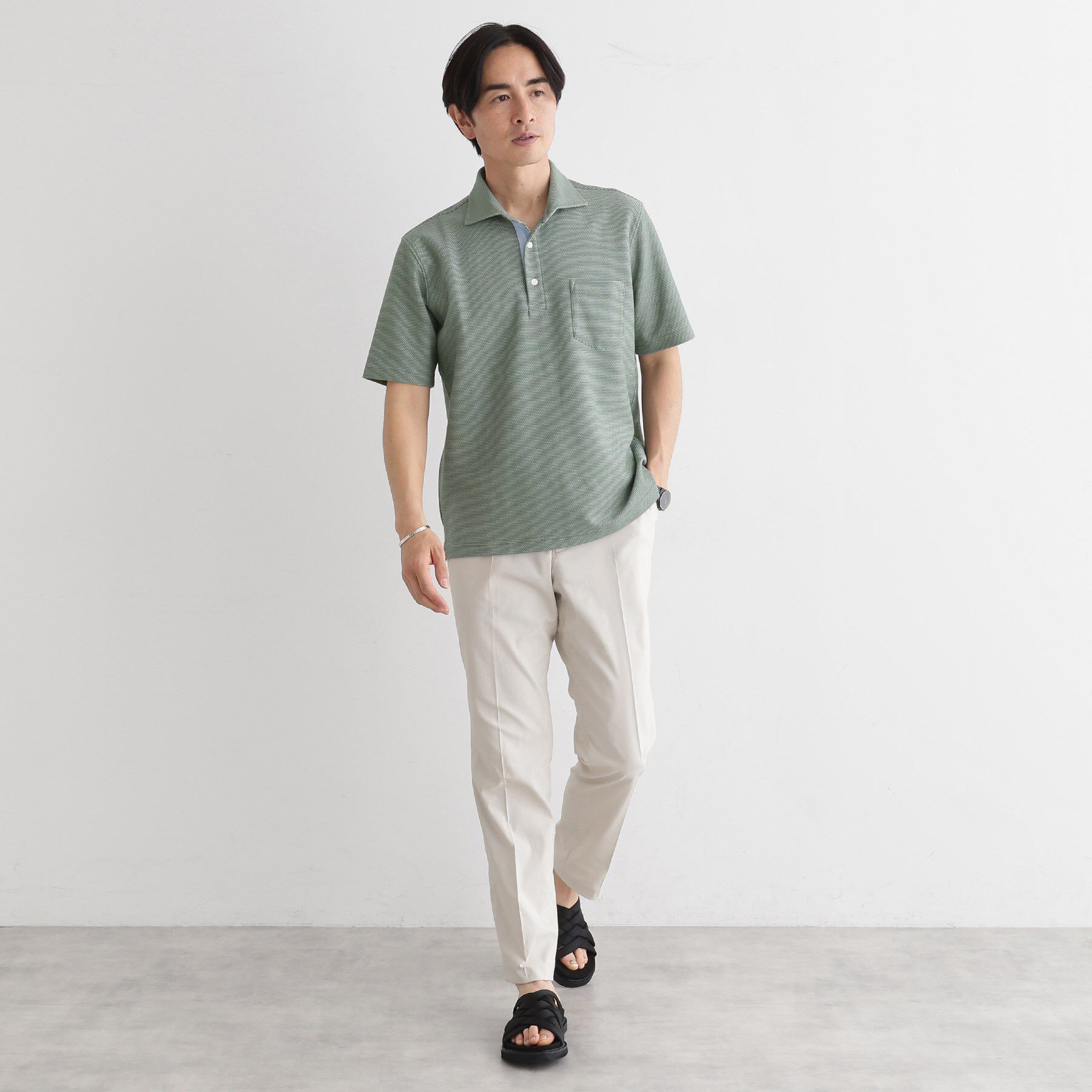 TAKEO KIKUCHI「【抗菌防臭／9色5サイズ展開】ハニカムメランジ ポロシャツ」|ポロシャツ|