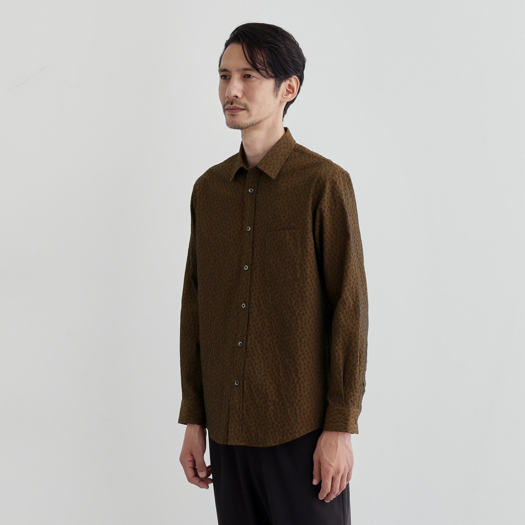 TAKEO KIKUCHI「【Made in JAPAN】播州織 ドビー千鳥シャツ」|シャツ・ブラウス|キャメルブラウン(0