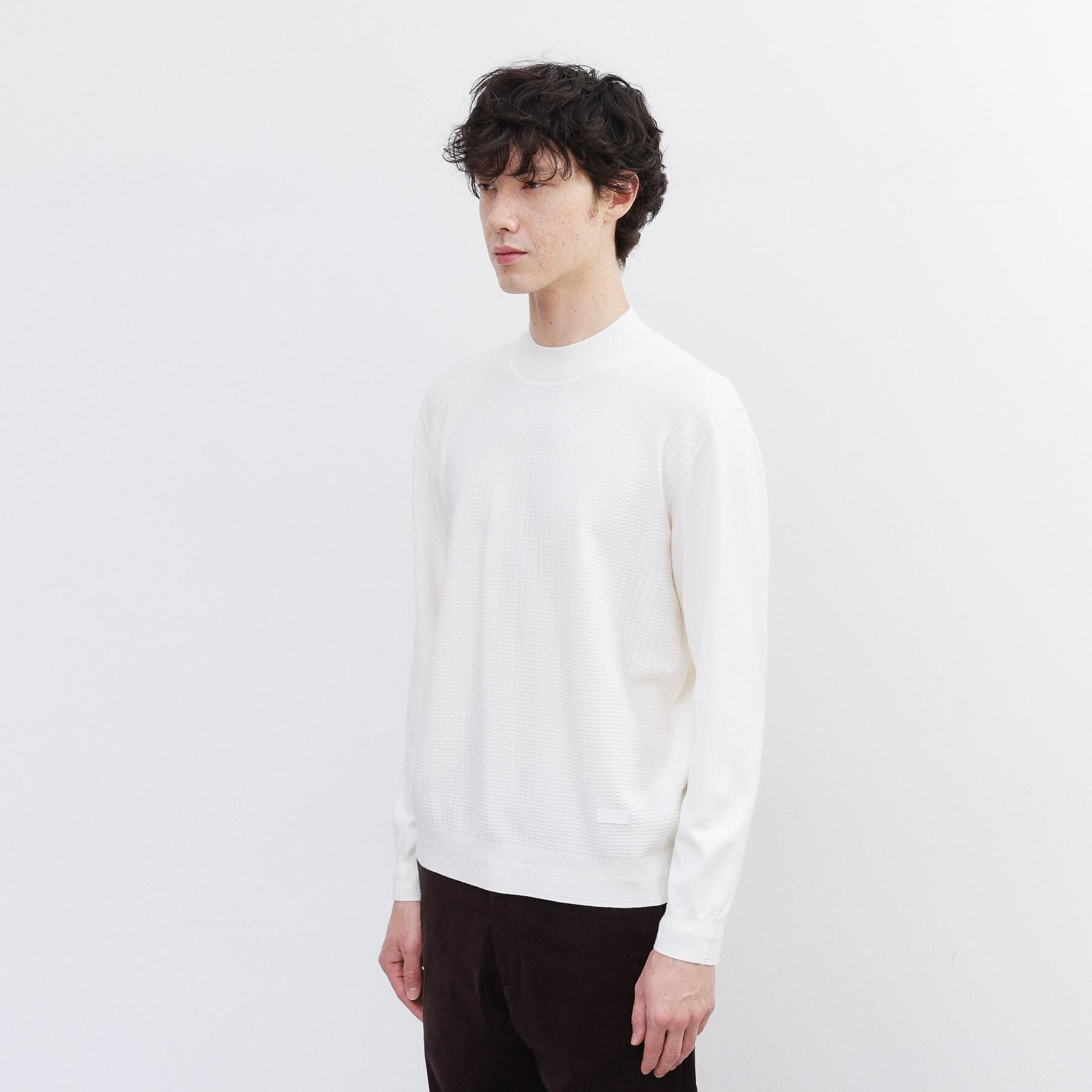 TAKEO KIKUCHI「ハイゲージ モックネック ニット プルオーバー」|ニット・セーター|