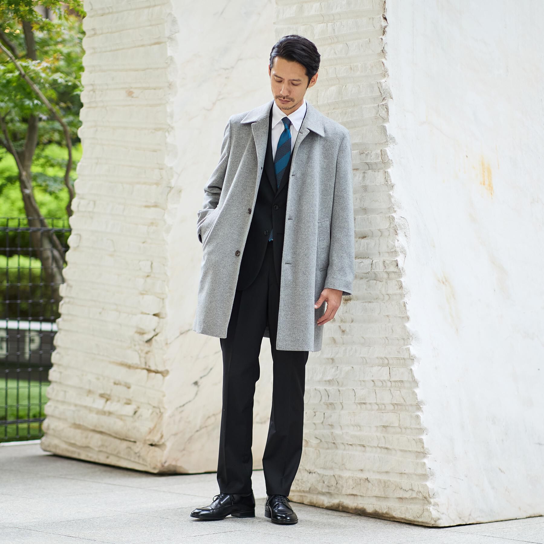 TAKEO KIKUCHI「カシミヤブレンド ビーバー調ステンカラーコート」|ステンカラーコート|